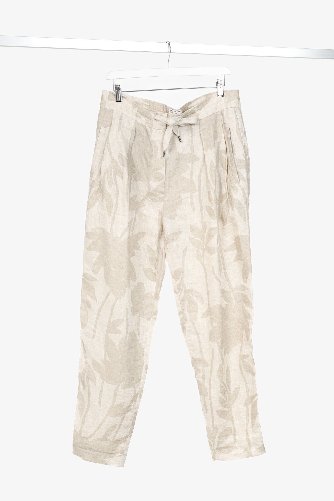 Brunello Cucinelli Brunello Cucinelli SS24 Ramage Floral Linen Slouchy Trousers Size 28" / US 6 / IT 42 - 1 Thumbnail