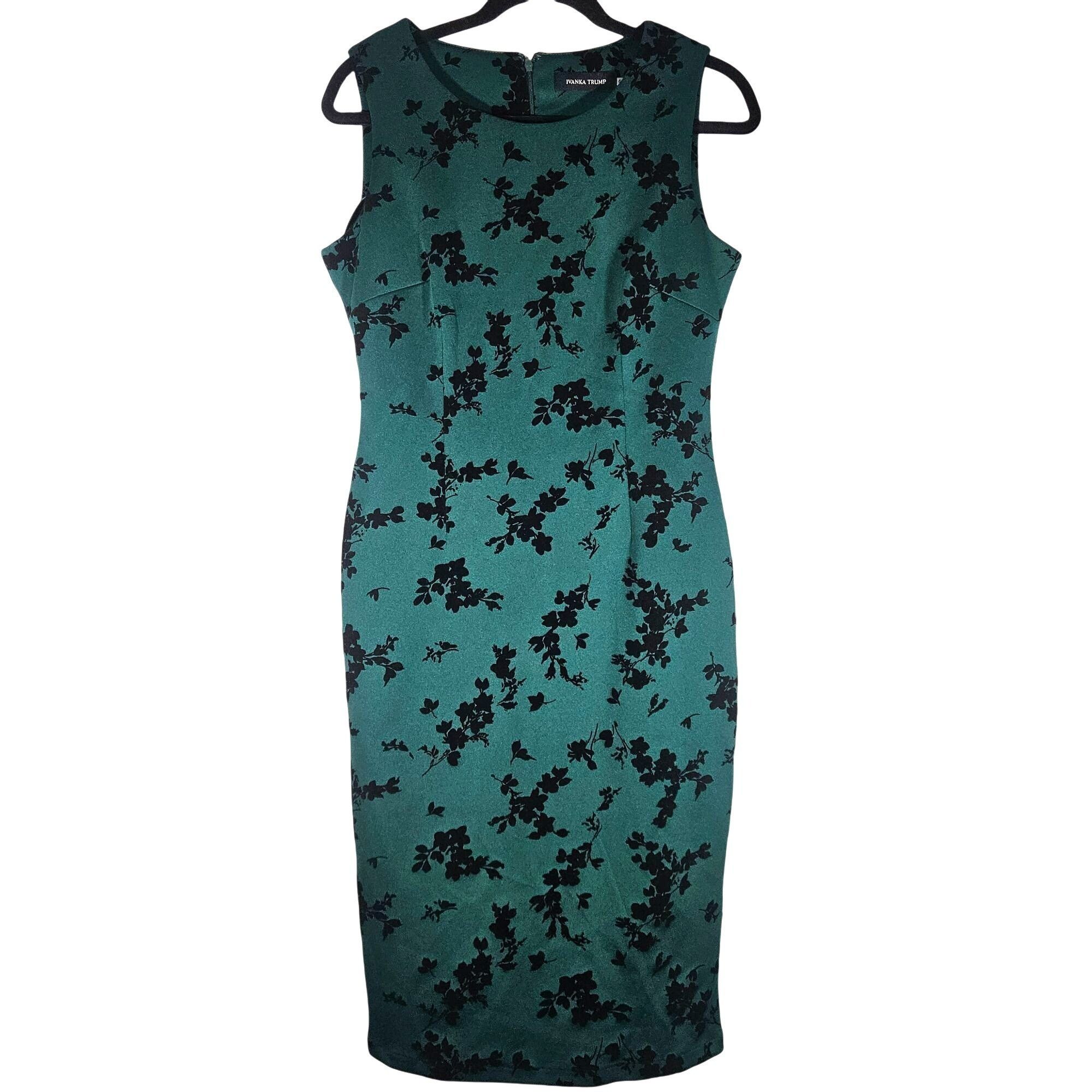 Other Ivanka Trump Green 6 Sheath Dress Floral Chic Businesscore E Size M / US 6-8 / IT 42-44 - 3 Thumbnail