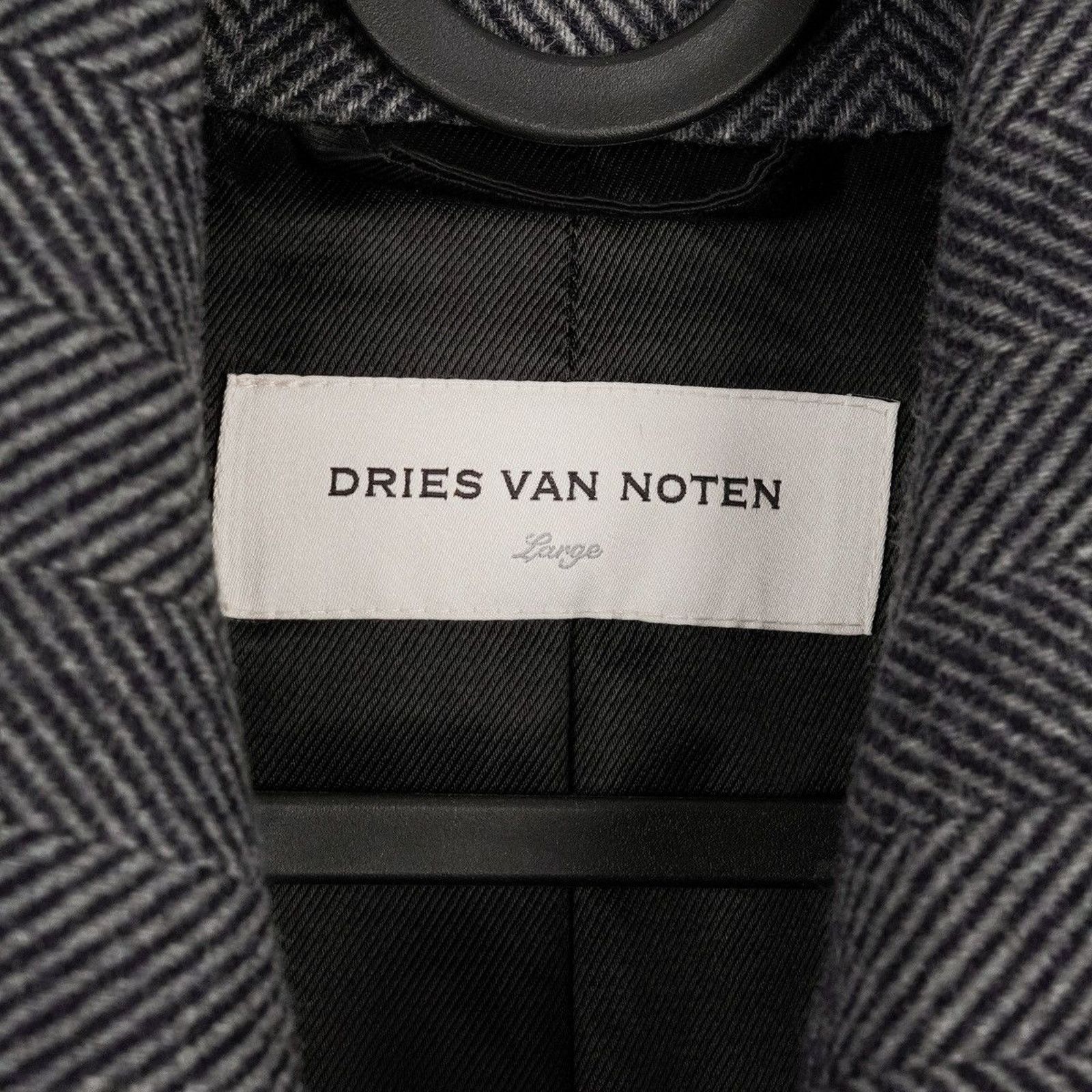 Dries Van Noten Dries Van Noten Mens Herringbone Wool Gray Zip Bomber Jacket Size US L / EU 52-54 / 3 - 7 Thumbnail
