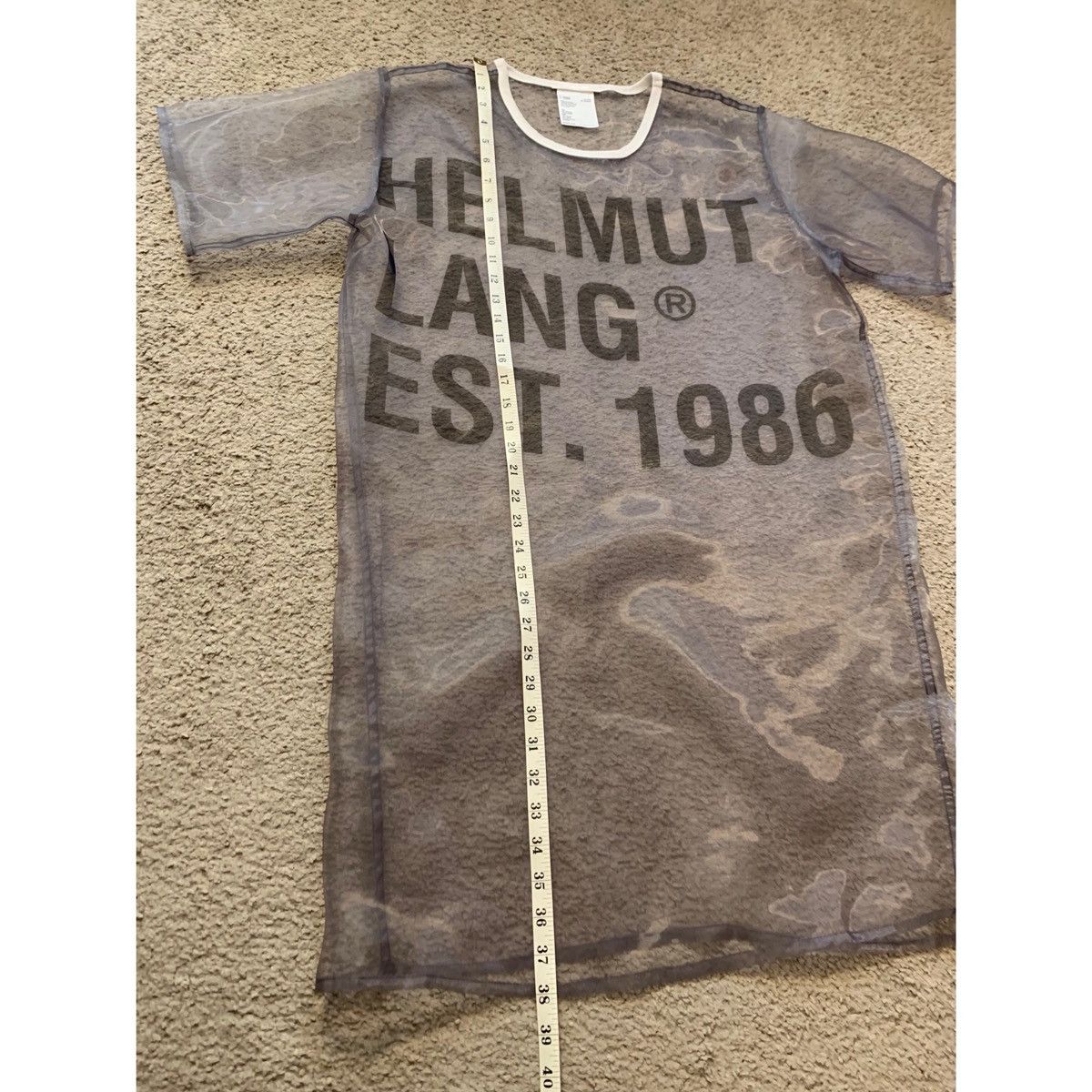 Helmut Lang HELMUT LANG SHEER LOGO T-SHIRT DRESS Size S / US 4 / IT 40 - 15 Thumbnail