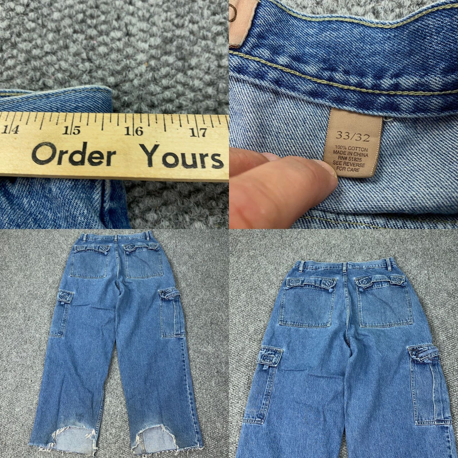 Vintage VINTAGE Fargo Jeans Mens 33x29 Baggy Denim Blue Grunge Hip Hop Y2K Size US 33 - 8 Thumbnail