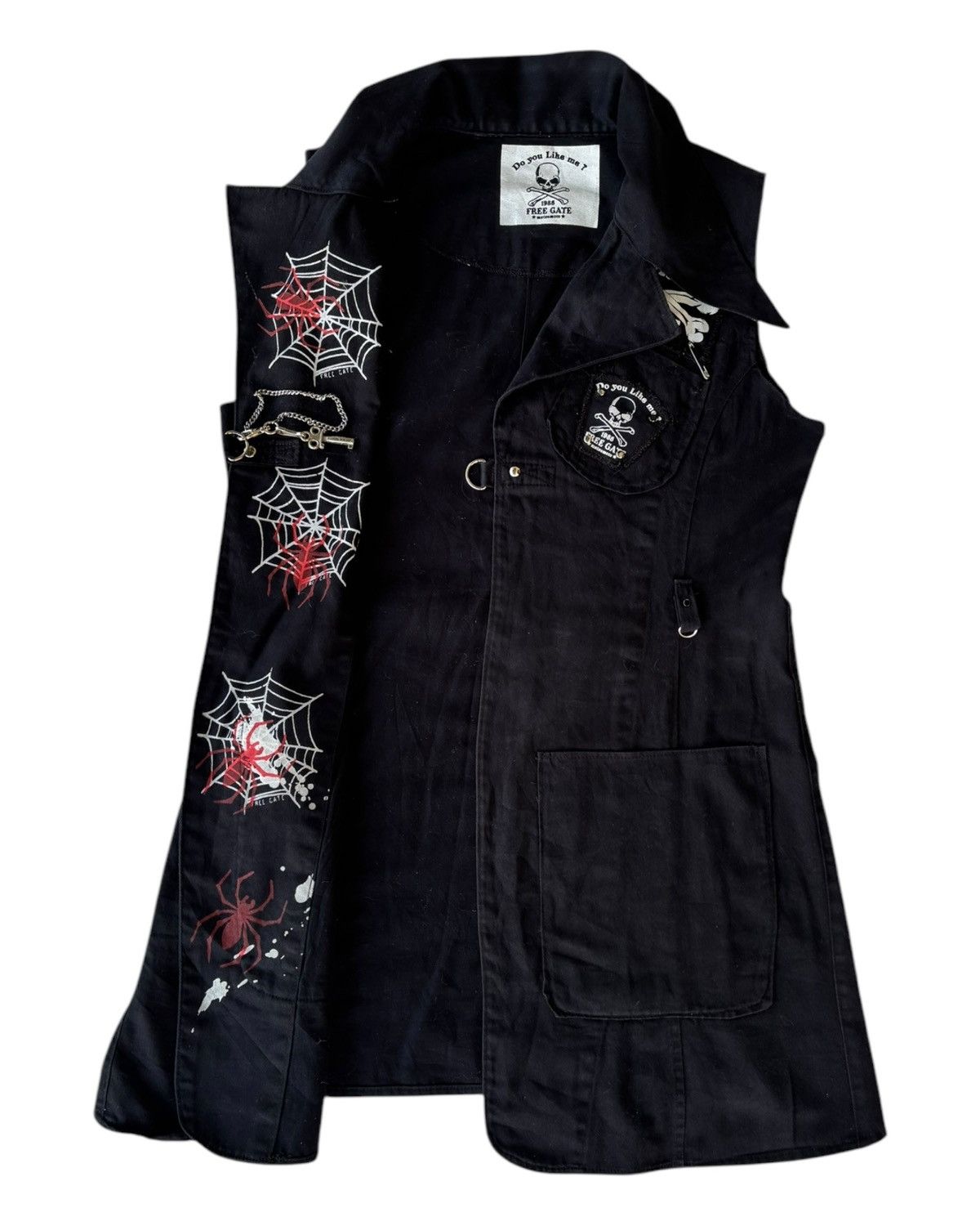 If Six Was Nine × Japanese Brand × Le Grande Bleu (L.G.B.) 2000s Free Gate Punk Grunge Gothic Spiderweb Chain Vest Size S / US 4 / IT 40 - 1 Thumbnail