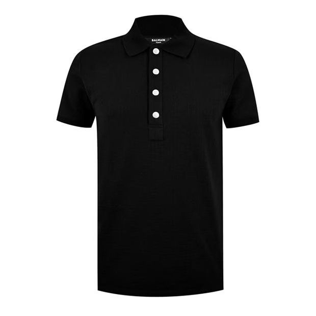 image of Balmain O1G2R1Mq0324 Polo Shirt In Noir, Men's (Size Medium)