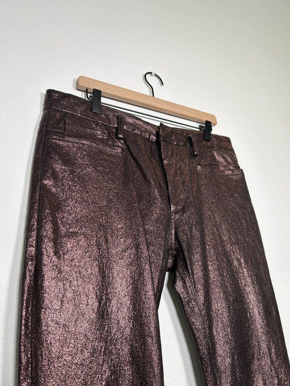 Haider Ackermann Glitter Lamb Leather Slim Pants Size US 32 / EU 48 - 3 Thumbnail