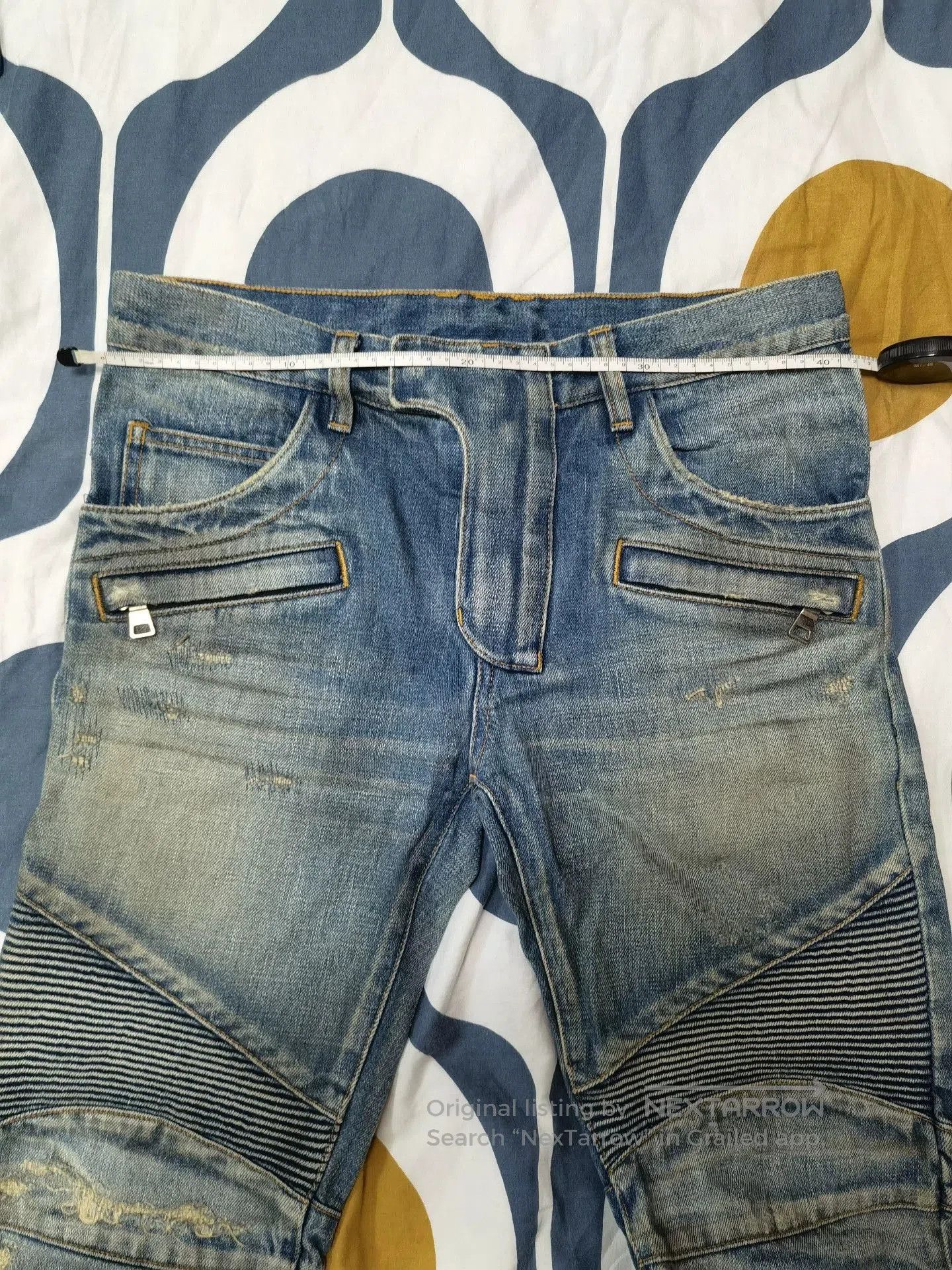 Balmain Balmain Moto Distressed Denim Jeans. Size US 29 - 7 Thumbnail