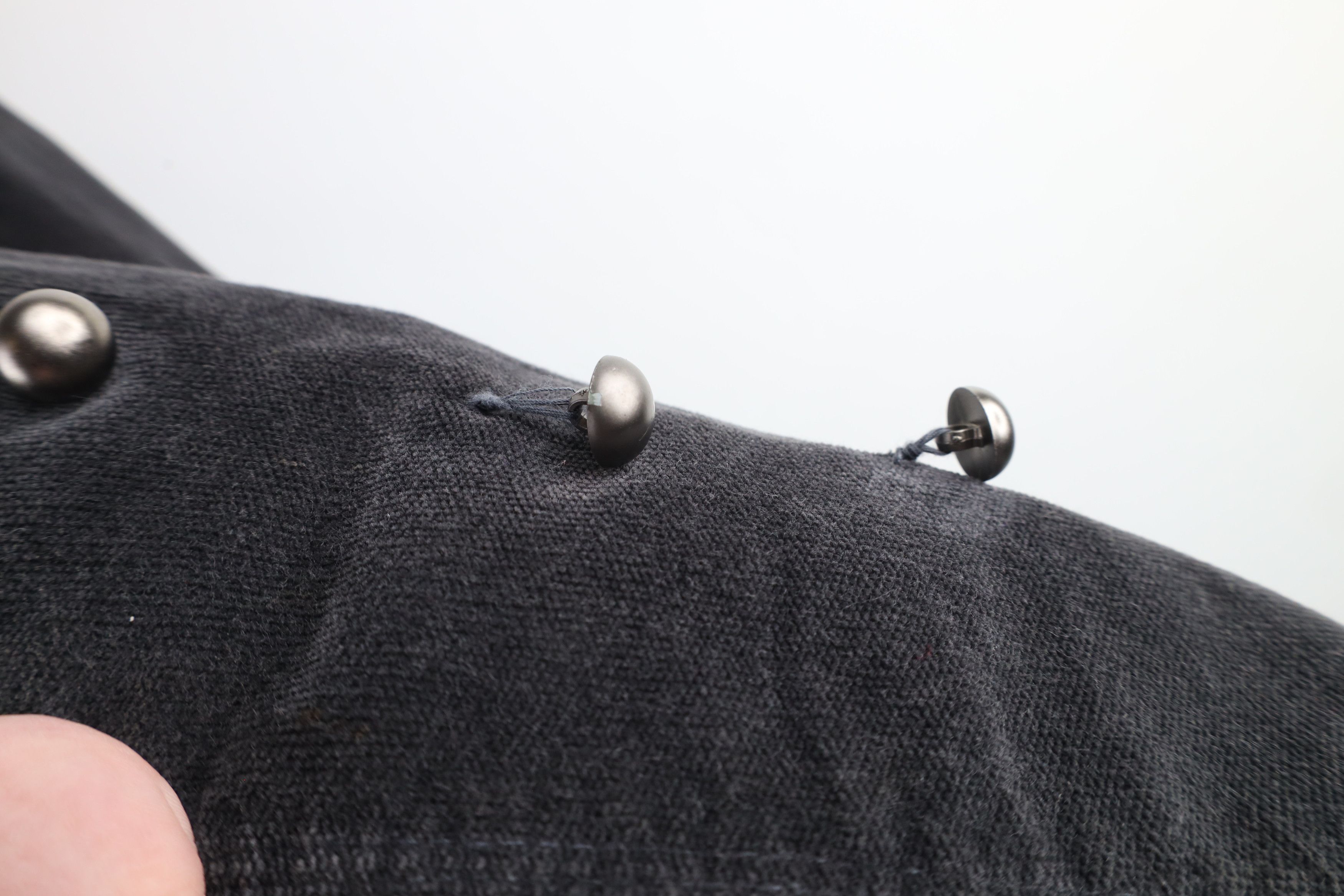 Vintage Vintage 90s Streetwear Corduroy Velour Military Jacket Gray Size US S / EU 44-46 / 1 - 5 Thumbnail