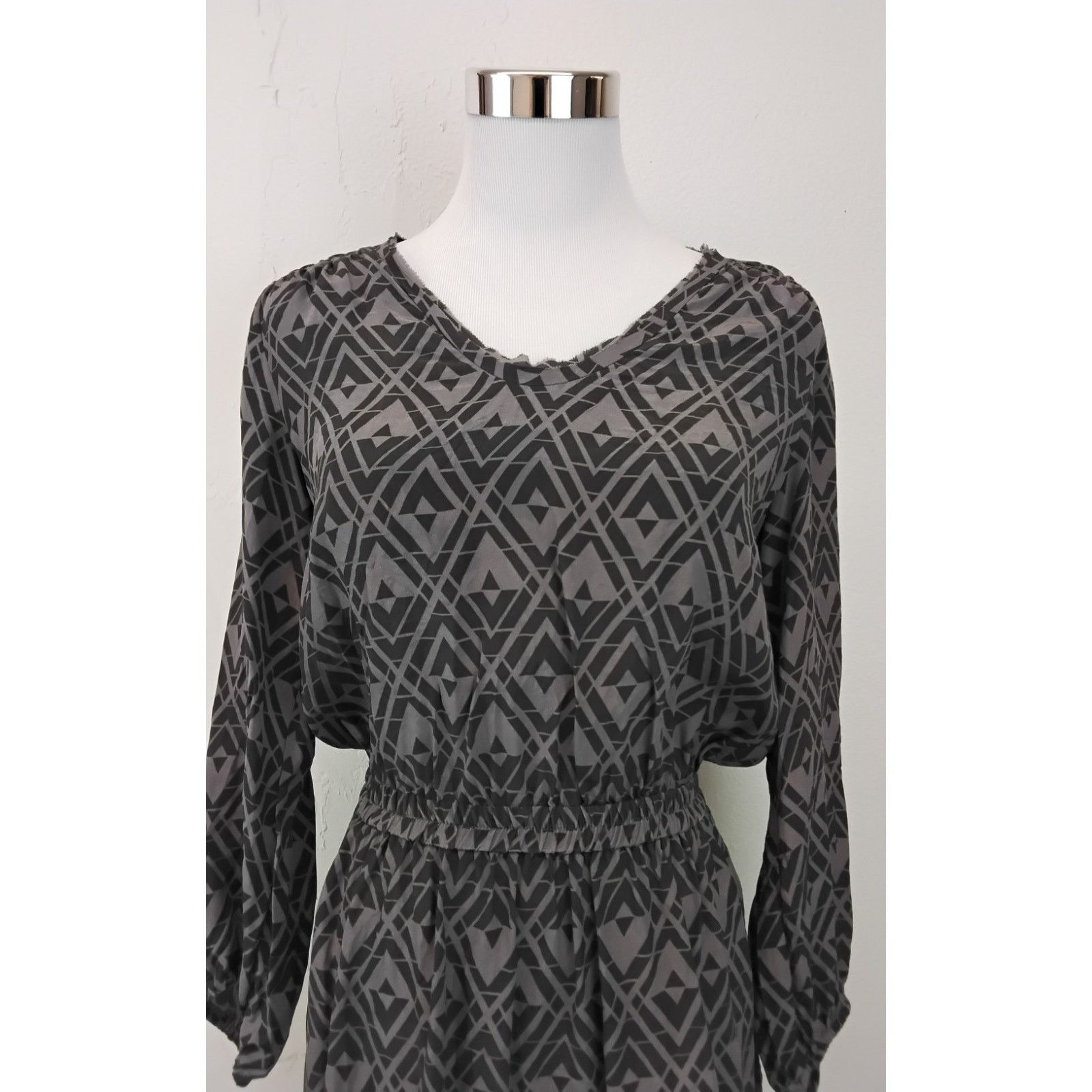 Rebecca Taylor Rebecca Taylor Dress Women's 2 Gray Geometric Pattern Size XS / US 0-2 / IT 36-38 - 3 Thumbnail