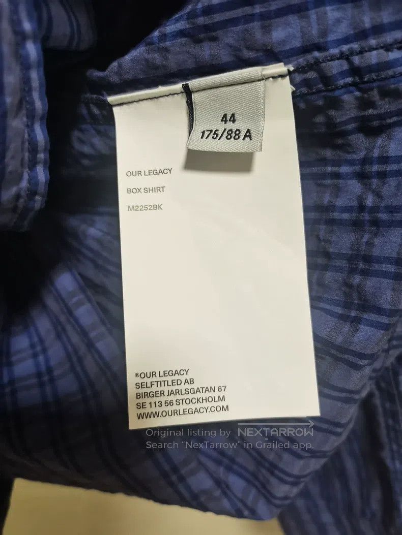 Our Legacy Our Legacy Blue plaid shirt with long sleeves Size US S / EU 44-46 / 1 - 4 Thumbnail