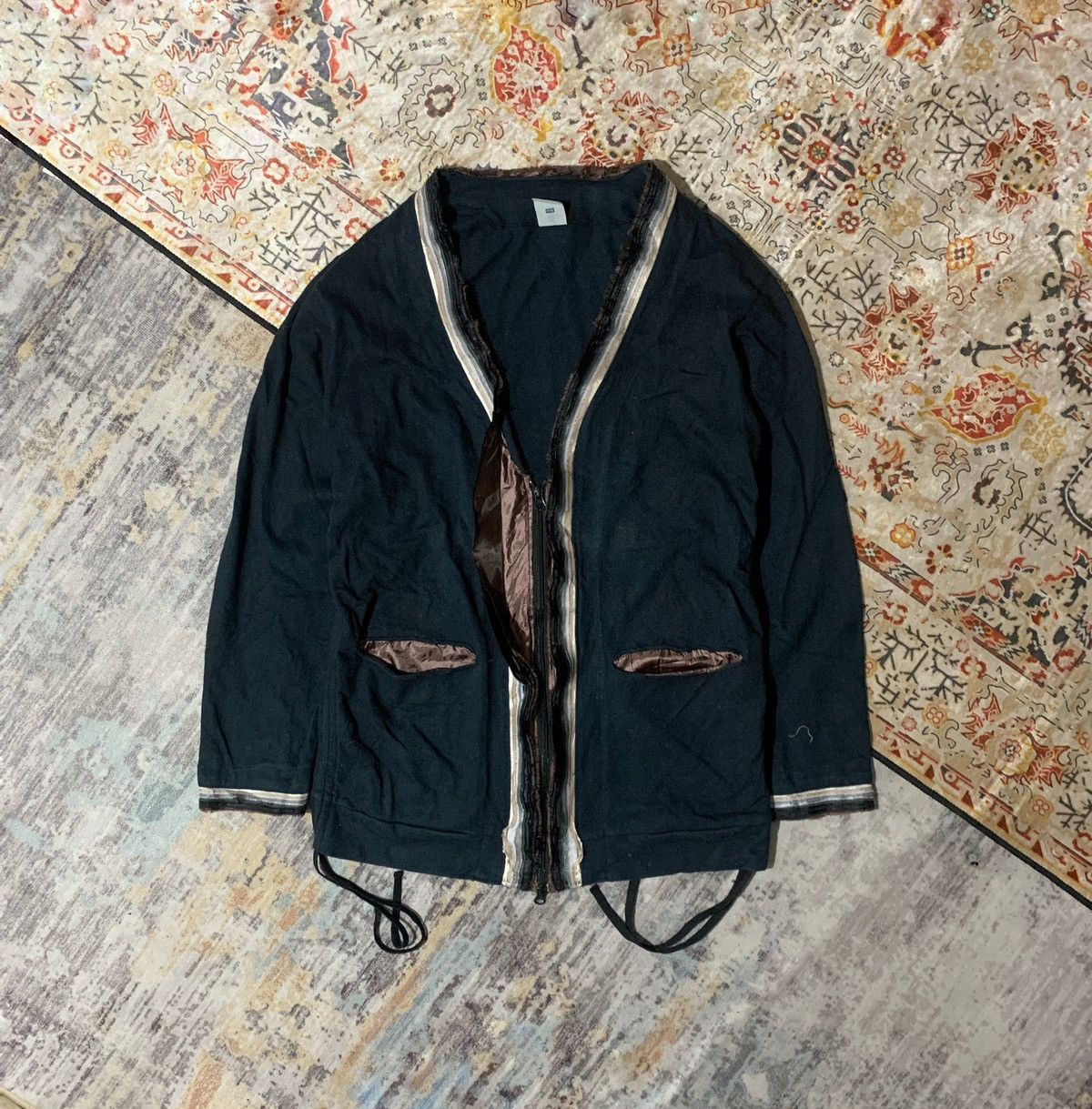 Japanese Brand Peyton PPFM Zipper Cardigan Sweater