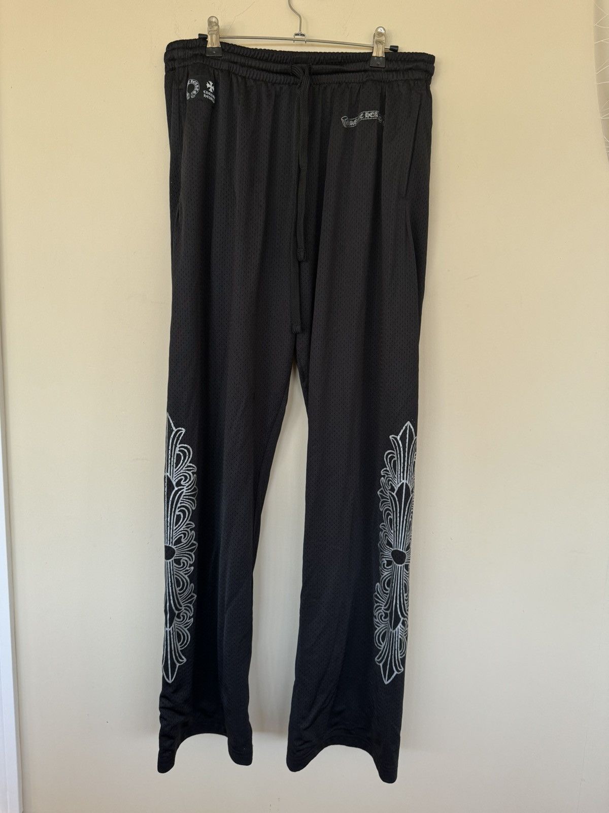 Image of Chrome Hearts Ch Mesh Sweatpants Size L in Black, Men's