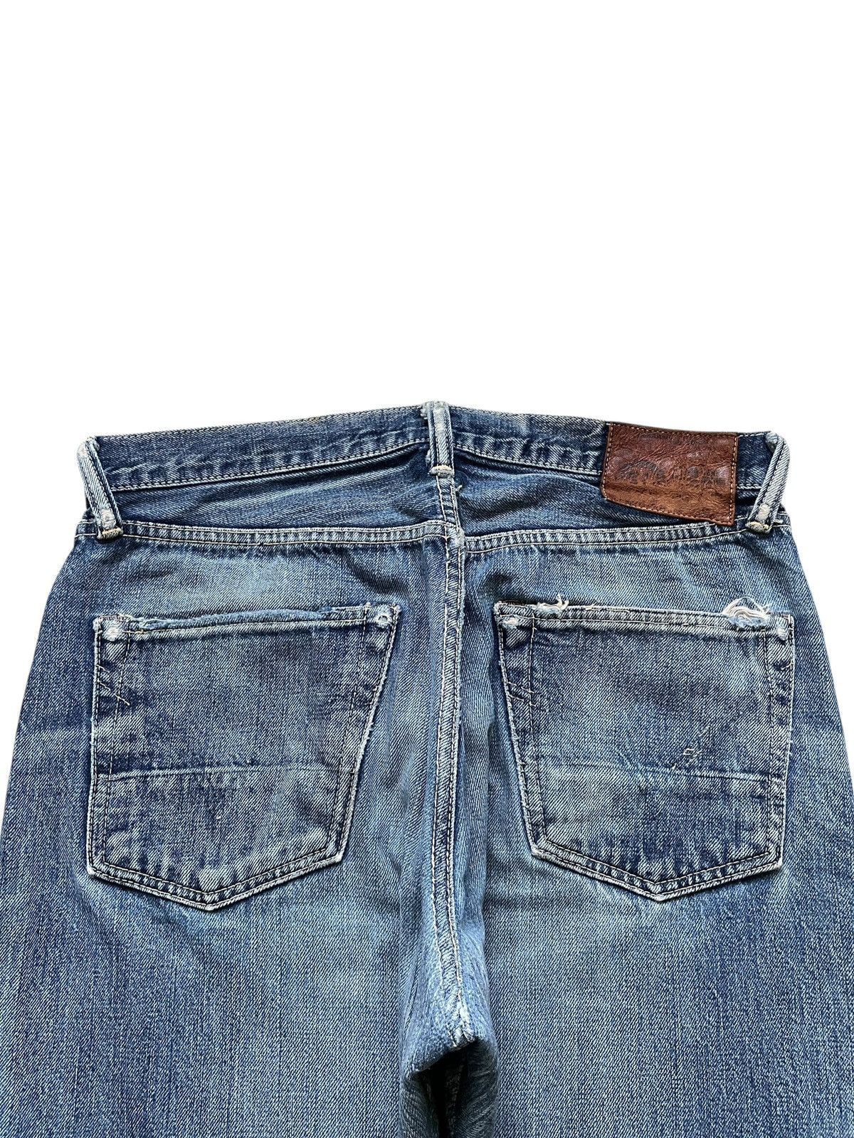 The Real McCoy's Vintage 80s Real Mc Coy Selvedge Distressed Loose Baggy Jean Size US 33 - 9 Thumbnail
