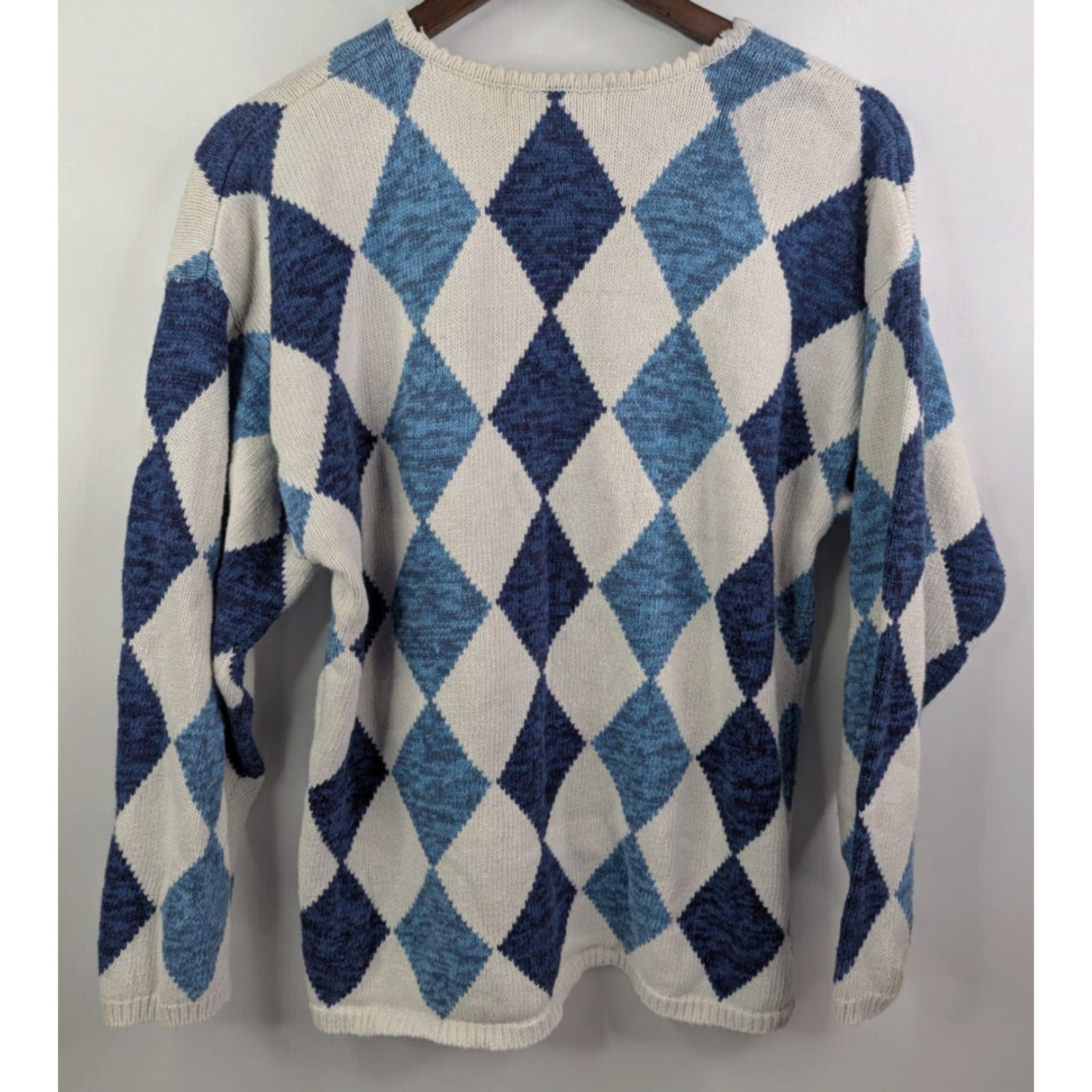 Vintage VINTAGE Jacque & KoKo Floral Diamond Argyle L/S Sweater Size 14/16 Ramie/Cotton Size XL / US 12-14 / IT 48-50 - 7 Thumbnail