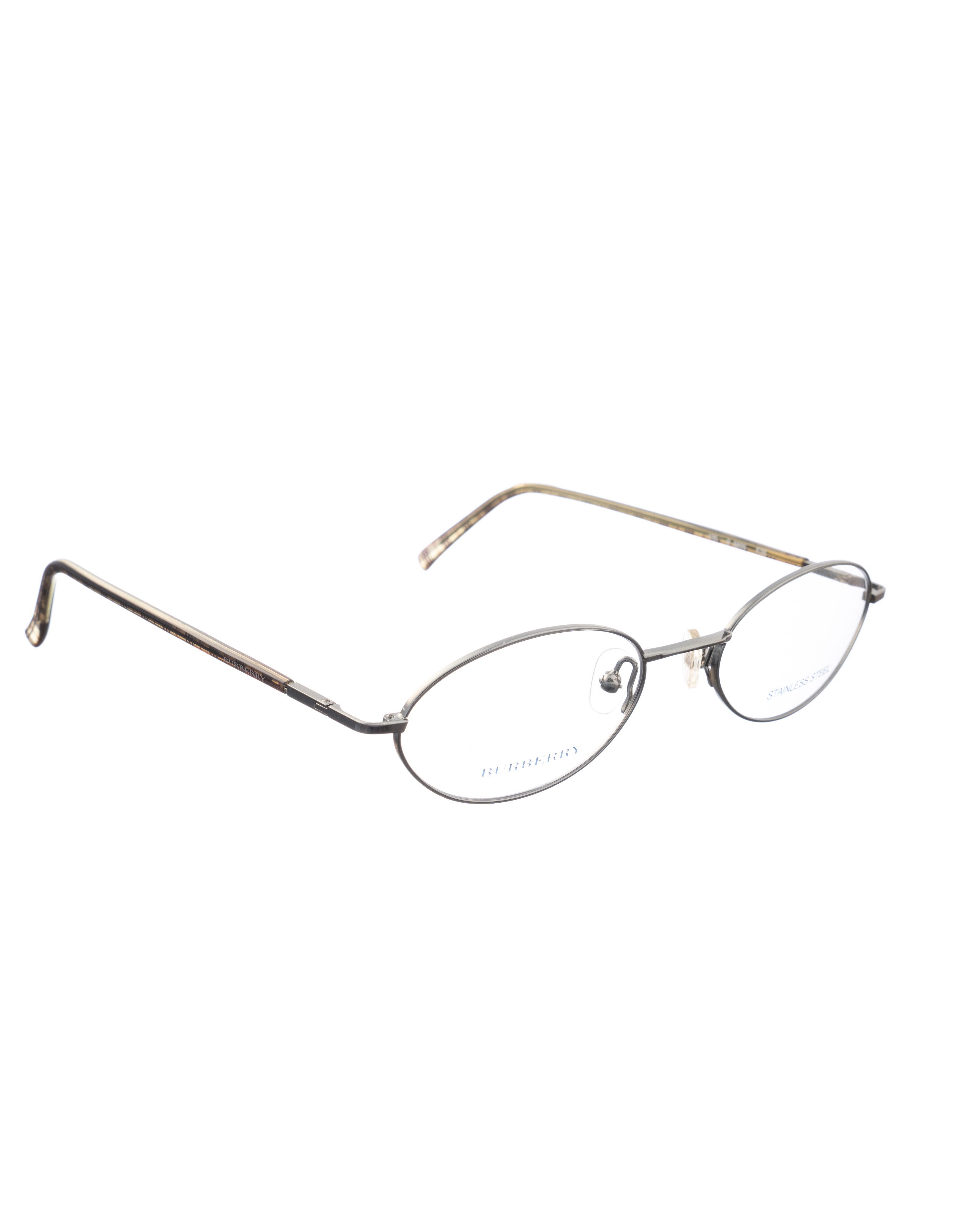 Burberry Burberry 90s Dark Silver Oval Checked Glasses Size ONE SIZE - 1 Thumbnail