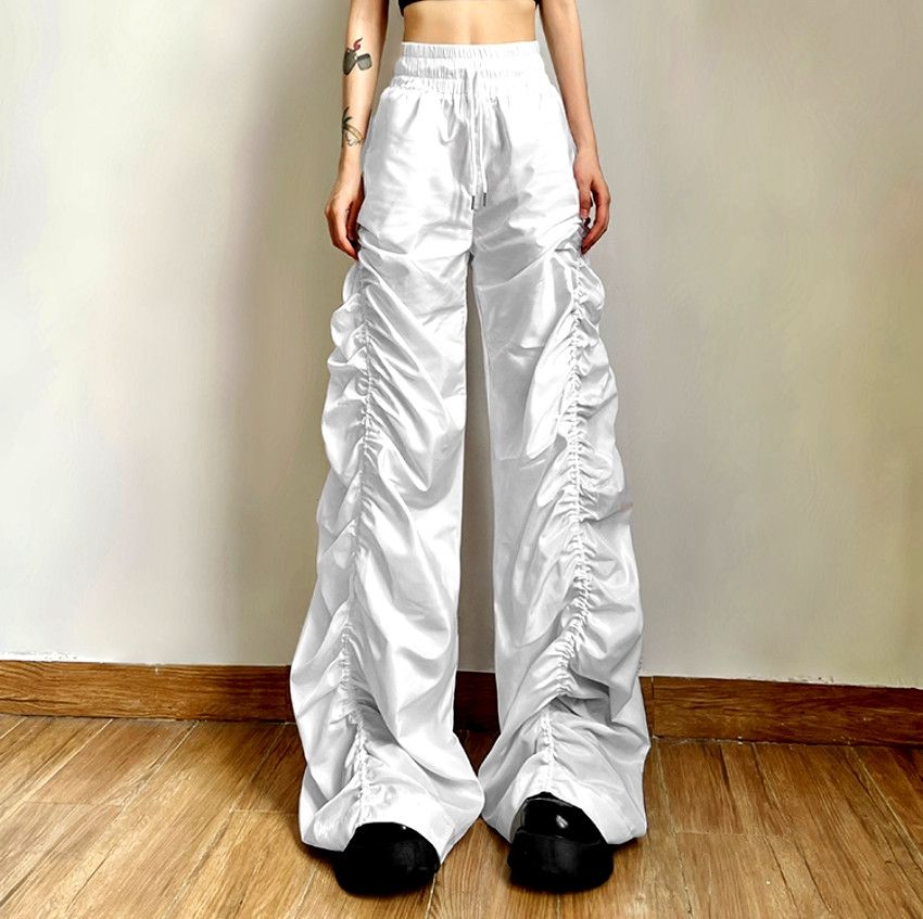 Designer × Japanese Brand × Vintage Vintage Baggy Punk Crinkle Sides Wide Leg Oversize Trousers Size US 30 / EU 46 - 5 Thumbnail
