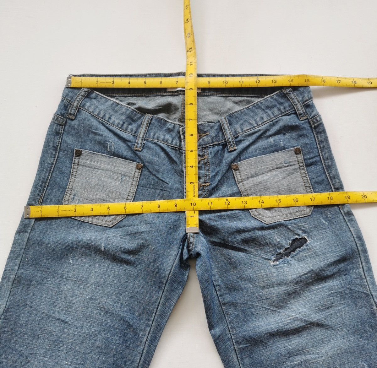 Japanese Brand Oneteaspoon Bell Bottom Flare Distressed Jeans Size 30" / US 8 / IT 44 - 9 Thumbnail