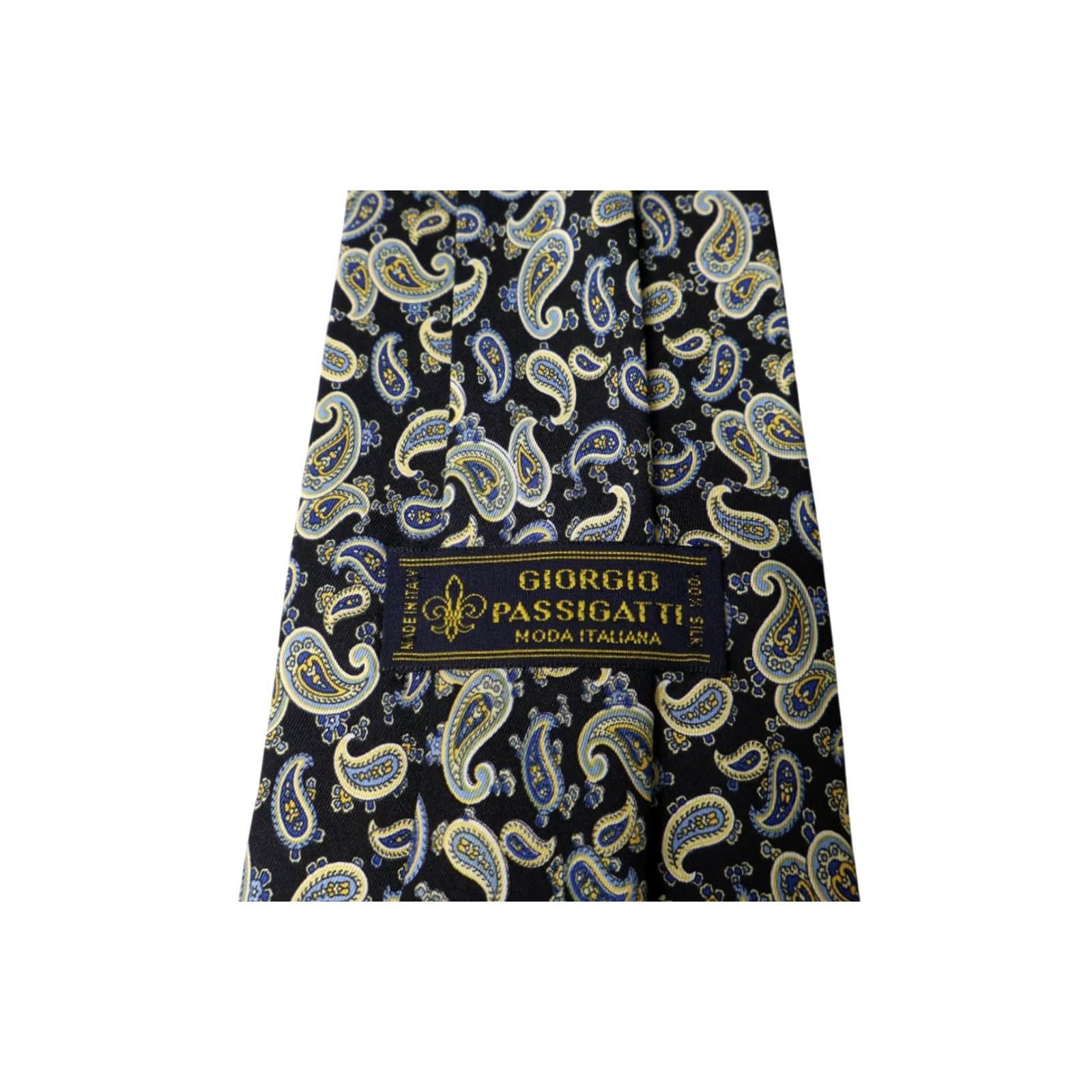 Vintage GIORGIO PASSIGATTI Tie Men's One Size 100% Silk Pointed Classic Paisley Size ONE SIZE - 5 Thumbnail