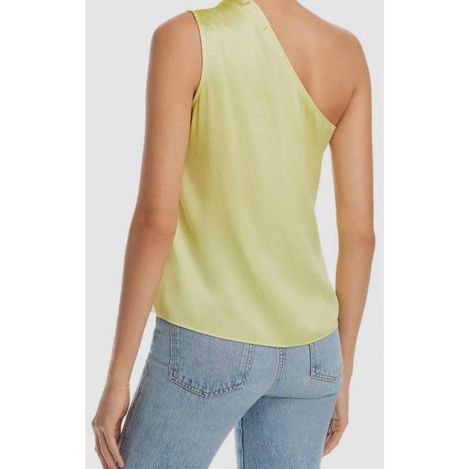 Generation Love NWT Generation Love Sabrina Silk One Shoulder Blouse Lime XS Size XS / US 0-2 / IT 36-38 - 2 Thumbnail