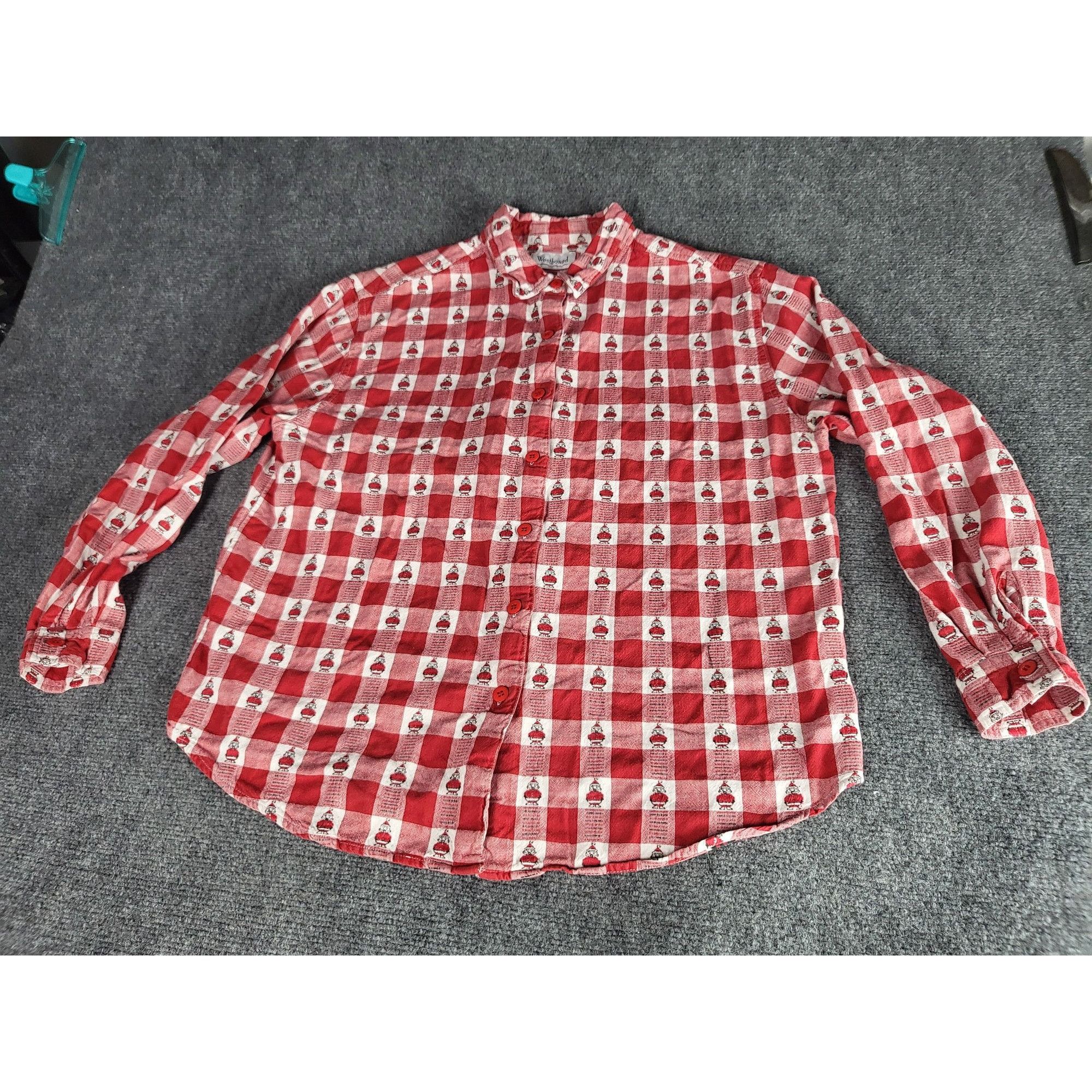 Vintage Vintage 90s Westbound Plaid Gingham Santa Button Down Shirt Size L / US 10 / IT 46 - 1 Thumbnail