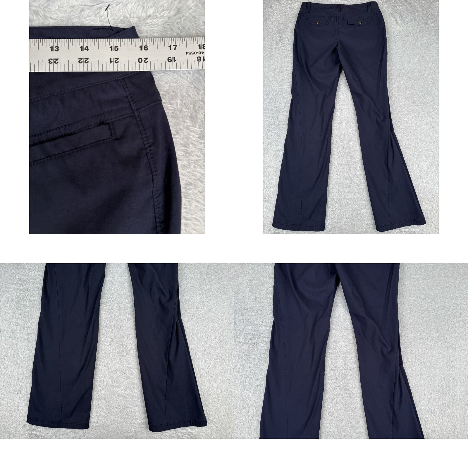 Athleta Athleta Pants Womens 10 Blue Flare Bootcut Nylon Blend Low Zip Pockets 32x34 Shoes? Size 32" / US 10 / IT 46 - 9 Thumbnail