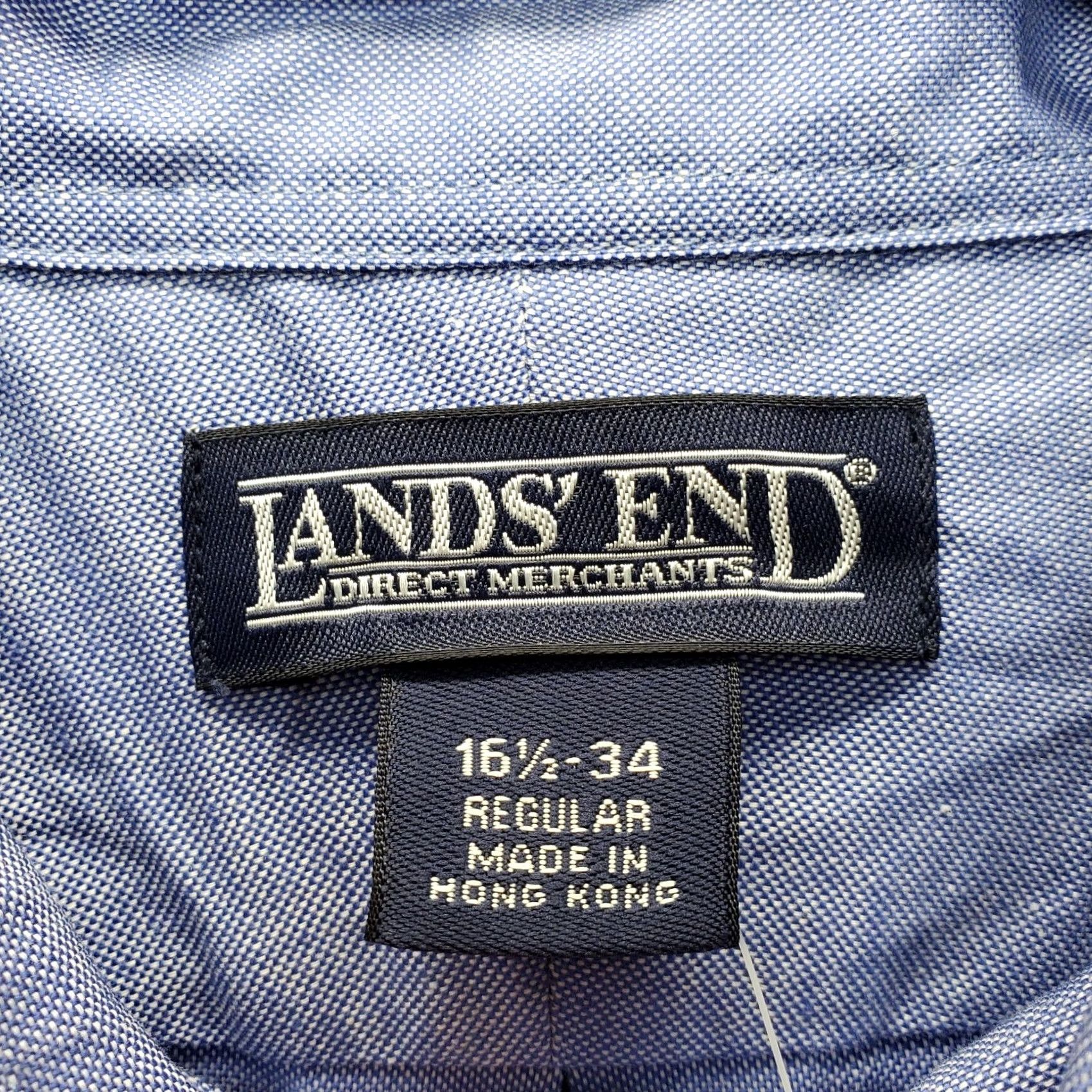 Lands' End Lands' End Mens Dress Shirt 16.5 Blue Classic Fit Oxford Button-Down Shirt Mens Size 16.5 Blue Oxford Classic Fit Bandar Button-Down Size 46R - 5 Thumbnail