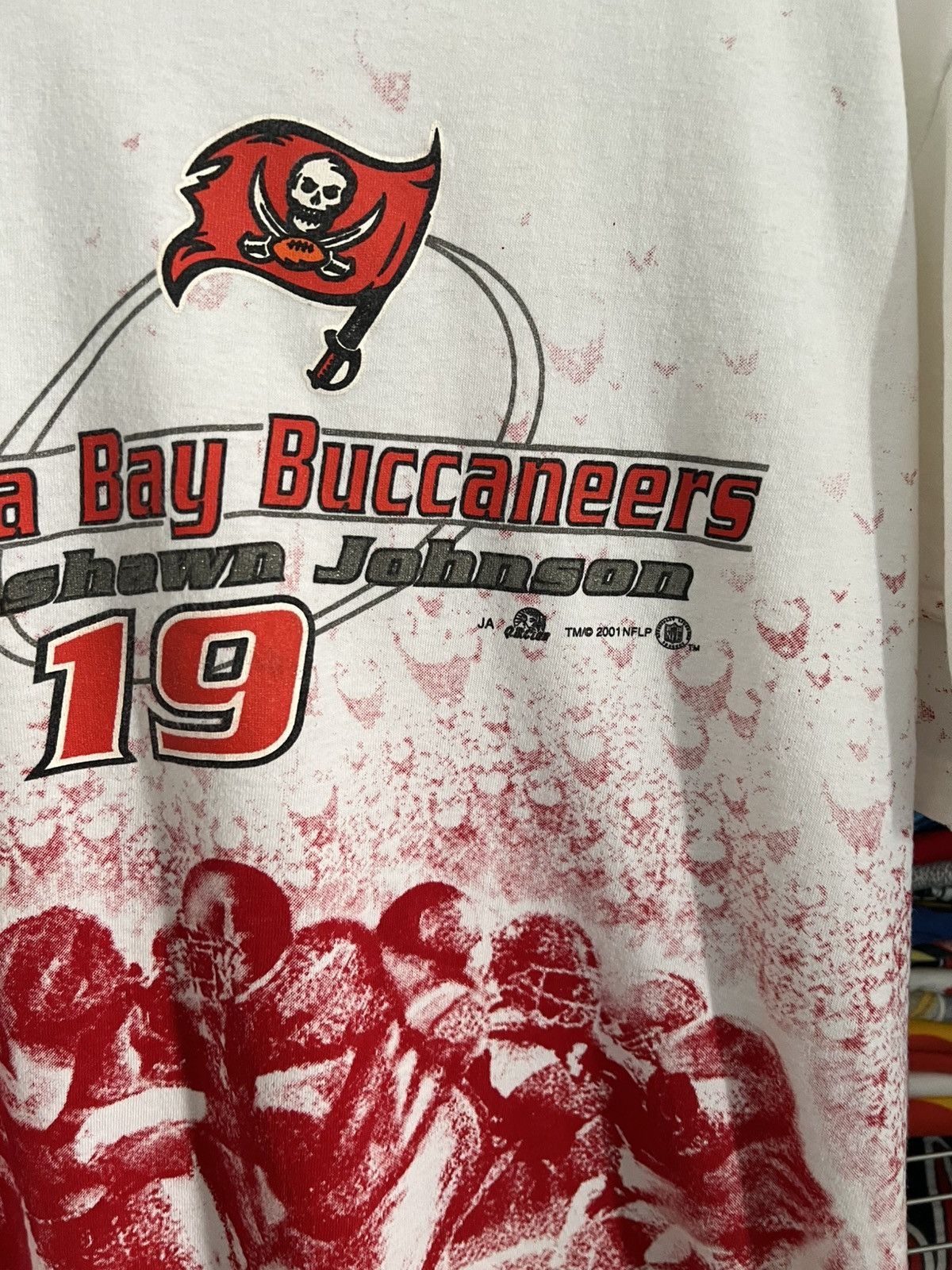 NFL 2001 Tampa Bay Buccaneers AOP Keyshawn Johnson Tee Size US L / EU 52-54 / 3 - 4 Thumbnail