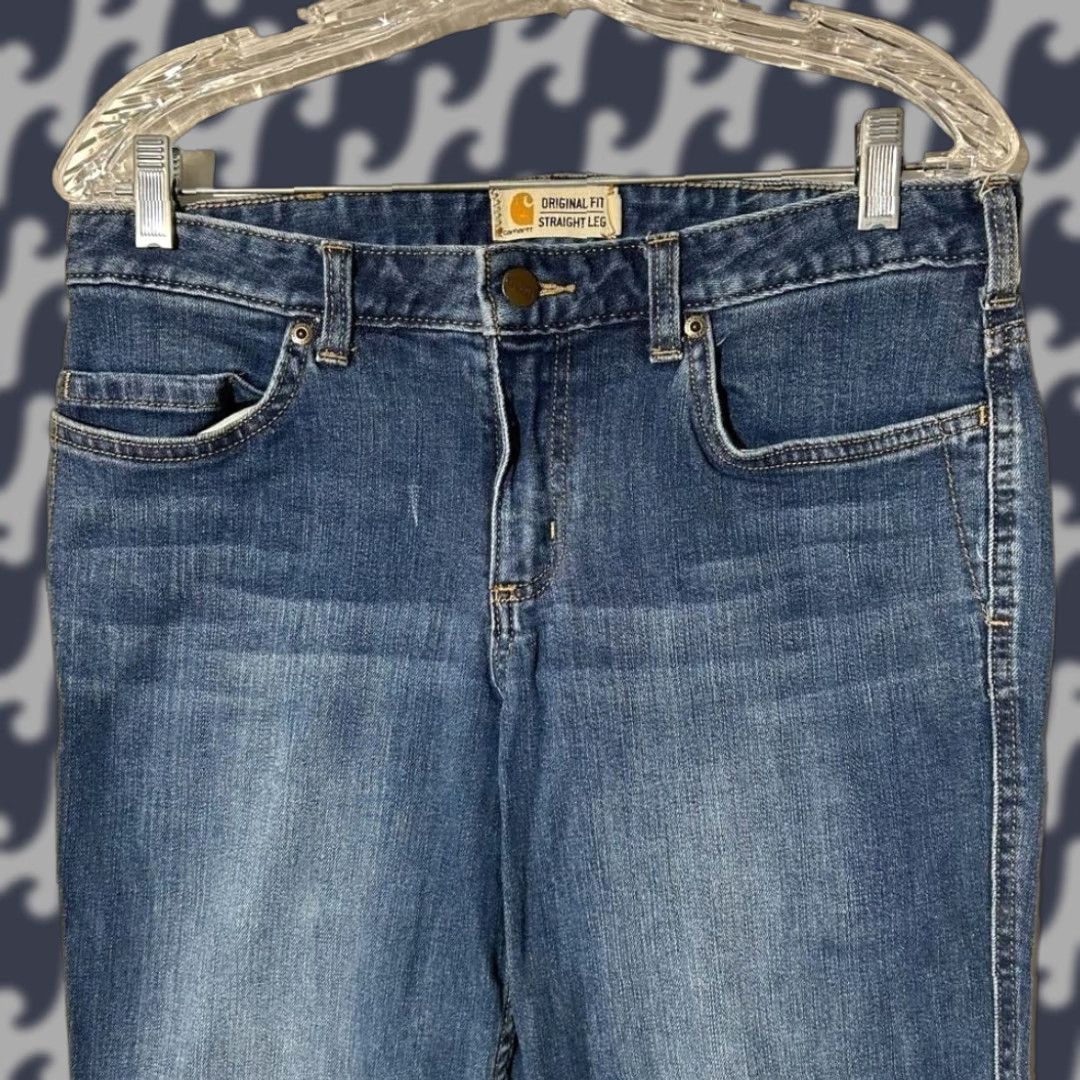 Carhartt Carhartt Jeans Womens 10 Tall Blue Denim 5-Pocket Straight Leg Original Fit Short 30in Inseam Size 32" / US 10 / IT 46 - 1 Thumbnail