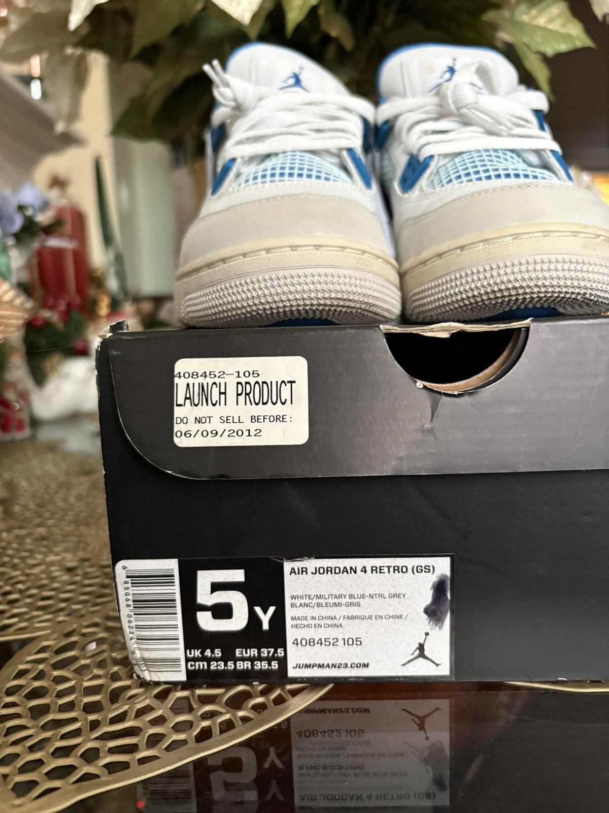 Jordan Brand Jordan 4 Military Blue’s 2012 with Box Size US 5 / EU 37 - 3 Thumbnail