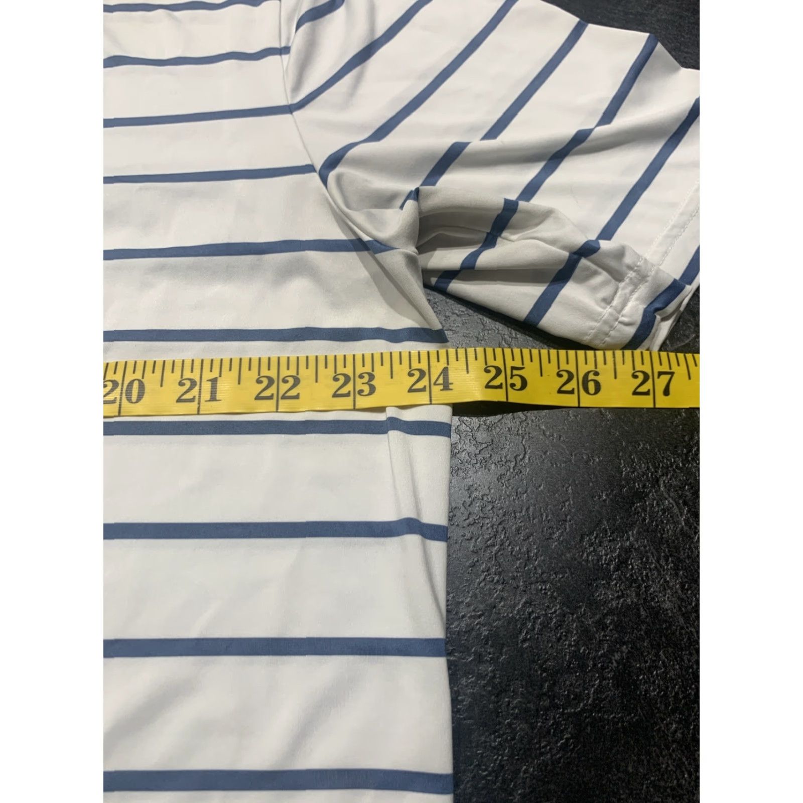 RLX Ralph Lauren VINTAGE RLX Ralph Lauren Polo Shirt Mens Large White Striped Golf Short Sleeve Poly Stretch Size US L / EU 52-54 / 3 - 7 Thumbnail