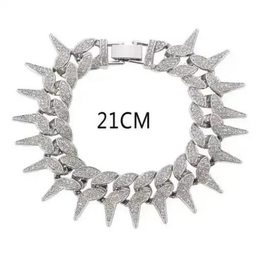 Jewelry 2.3cm Width Spike Diamond Shining Bracelet Size ONE SIZE - 1 Thumbnail