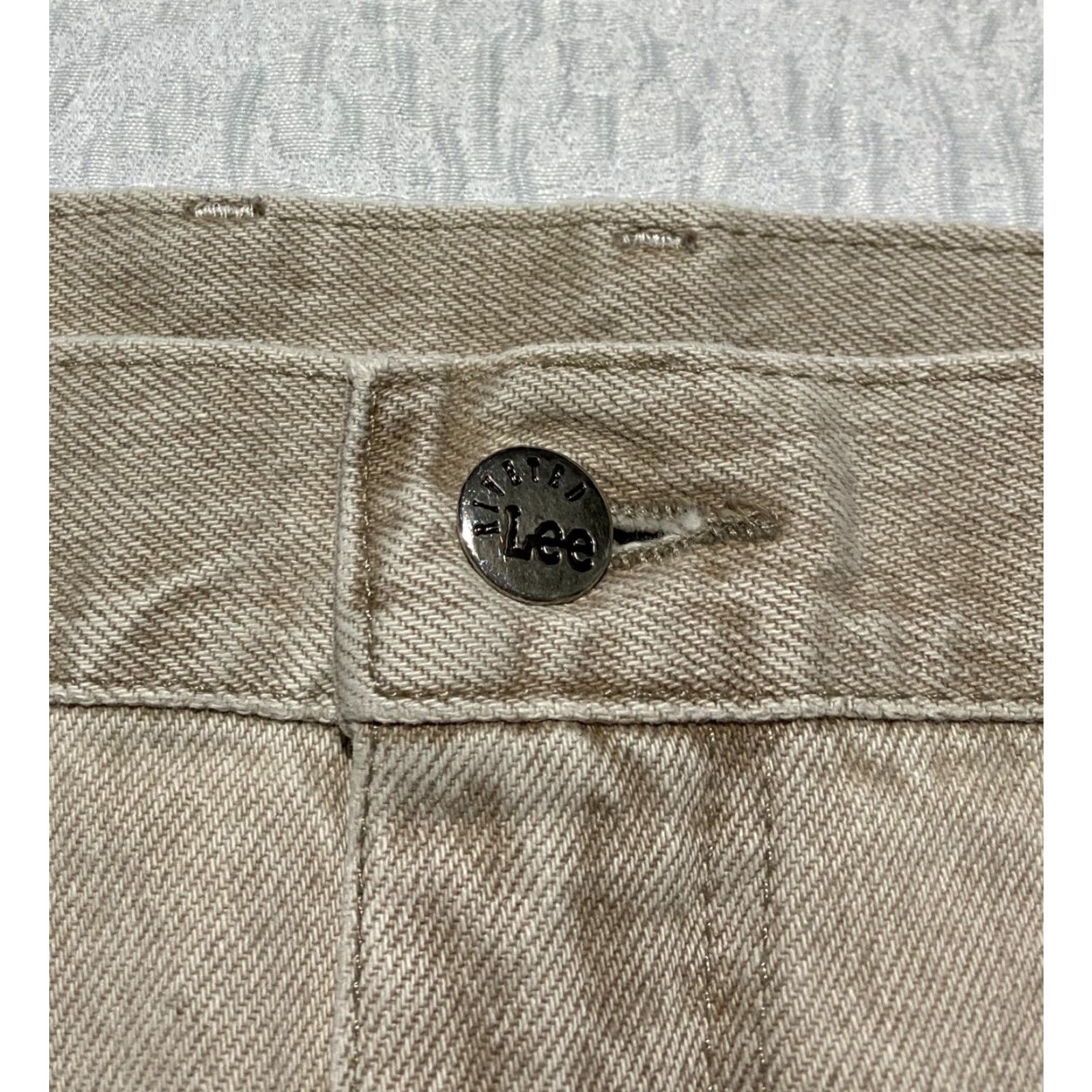 Lee VINTAGE Lee Jeans Womens Size 16 Petite Beige Tapered 28in Inseam Denim 5-Pocket USA Size 38" / US 16 / IT 52 - 4 Thumbnail