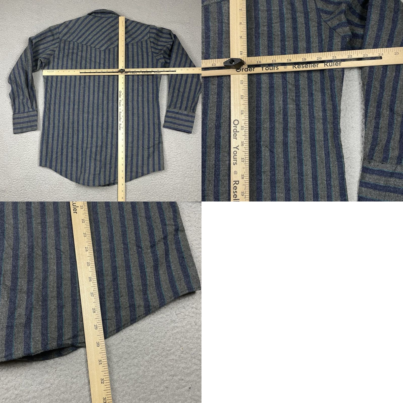 Armani VINTAGE Karman Shirt Men L Blue Striped Western Pearl Snap Long Sleeve Cowboy Logo Buttons Shirt Shirt? Size US L / EU 52-54 / 3 - 8 Thumbnail