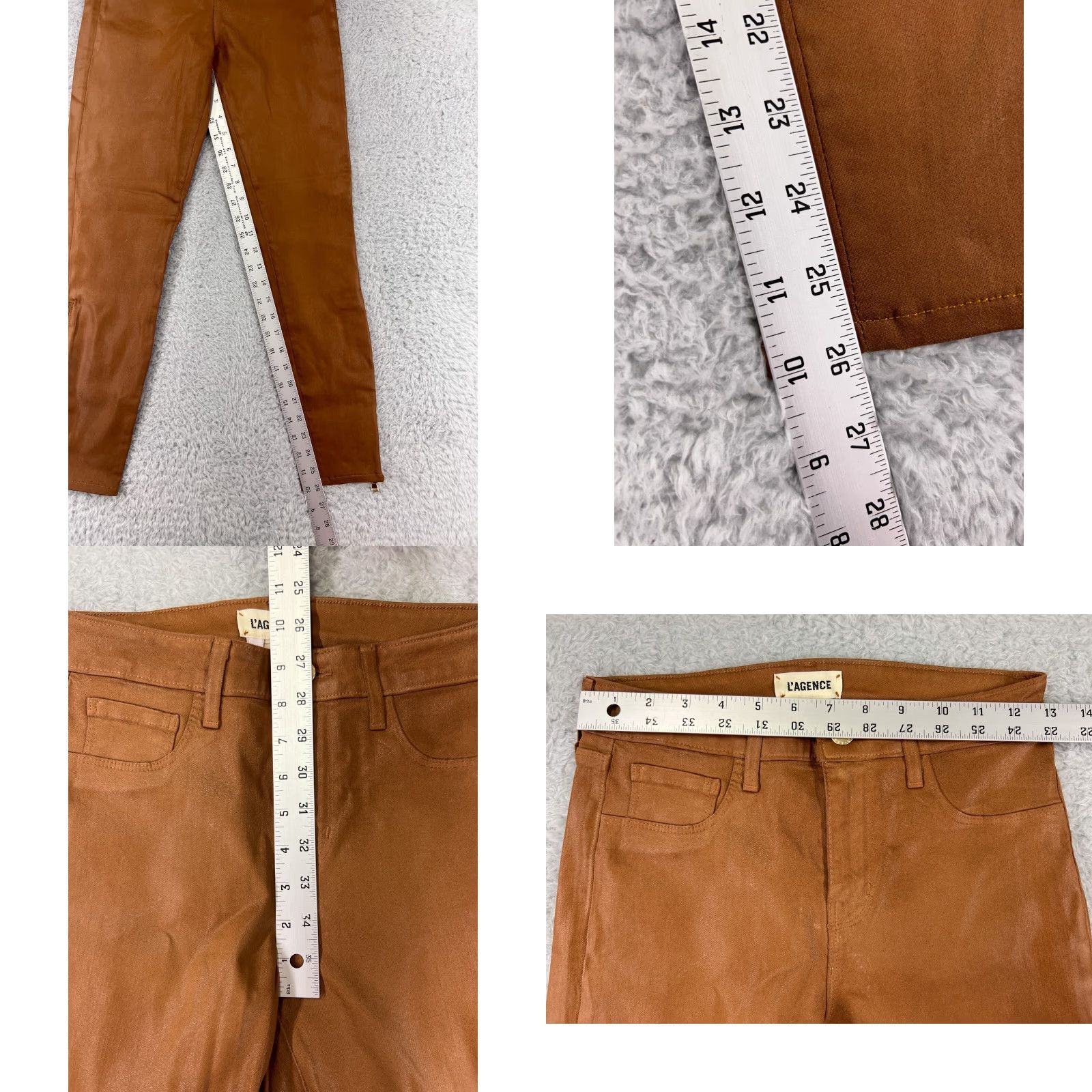 L'AGENCE L'agence L'agence Jeans Women 26 Brown Skinny Ankle Zip Leather Look Denim 5-Pocket Design Vintage No Size 26" / US 2 / IT 38 - 9 Thumbnail