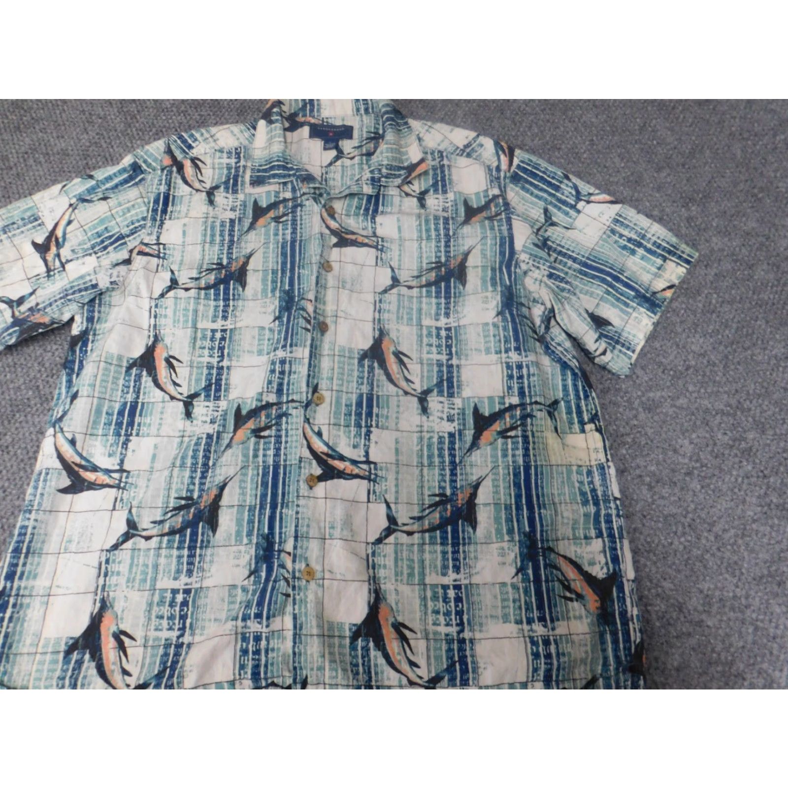 Vintage Saddlebred Shirt Button-Up Blue Short Sleeve Collared Knit Cotton Logo Pocket Men L Classic Regular Size US L / EU 52-54 / 3 - 4 Thumbnail