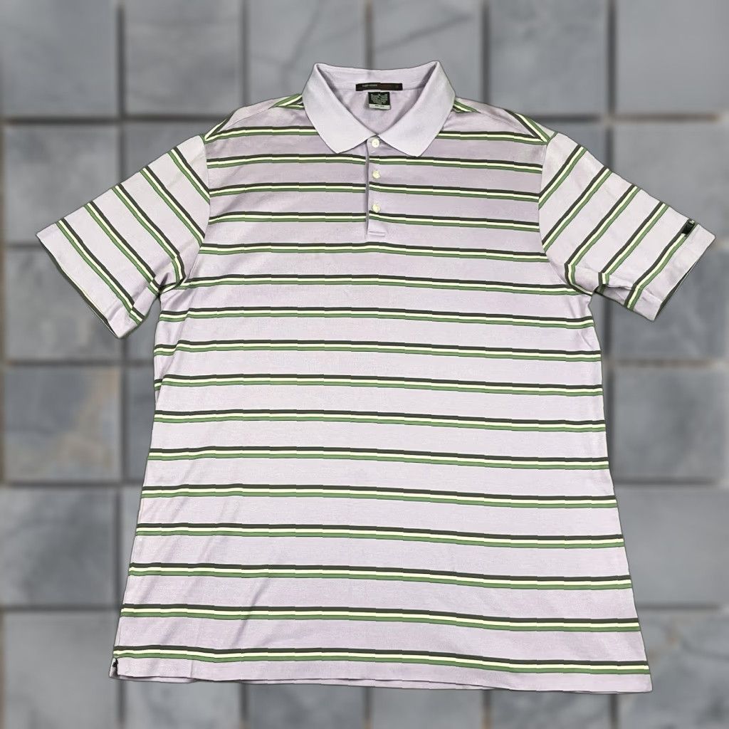 Nike Nike Golf Shirt XL Purple Tiger Woods Polo Dri-Fit Striped Short Sleeve Mens Polo Collection Nike Golf Shirt Veg? Size US XL / EU 56 / 4 - 1 Thumbnail