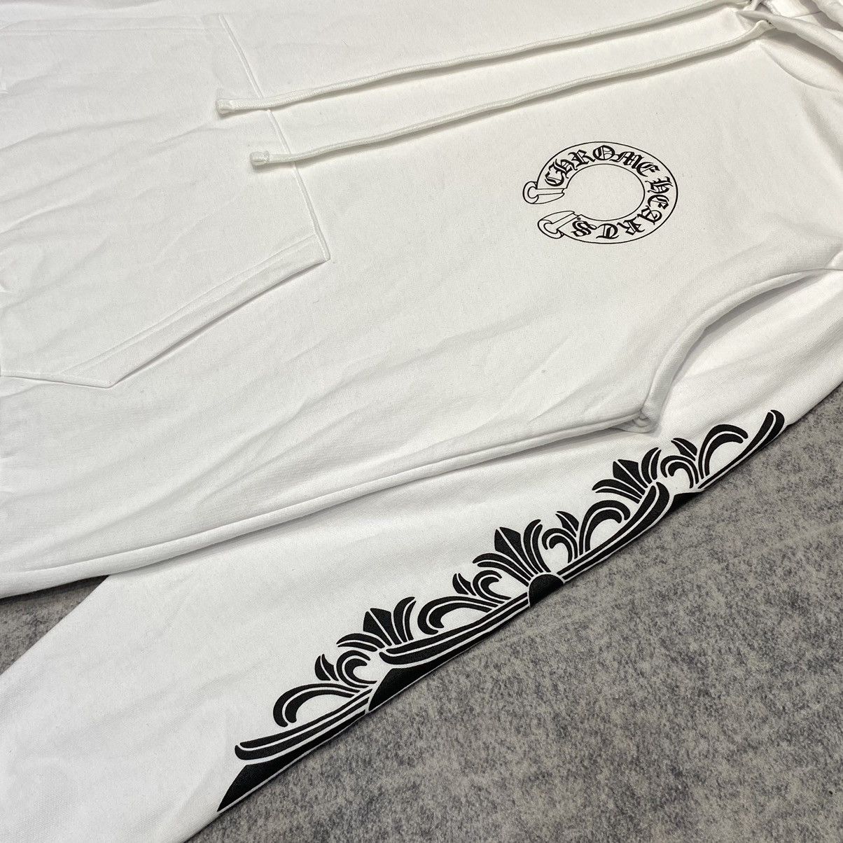 Chrome Hearts CHROME HEARTS HorseShoe Floral Hoodie WHITE Size US L / EU 52-54 / 3 - 3 Thumbnail