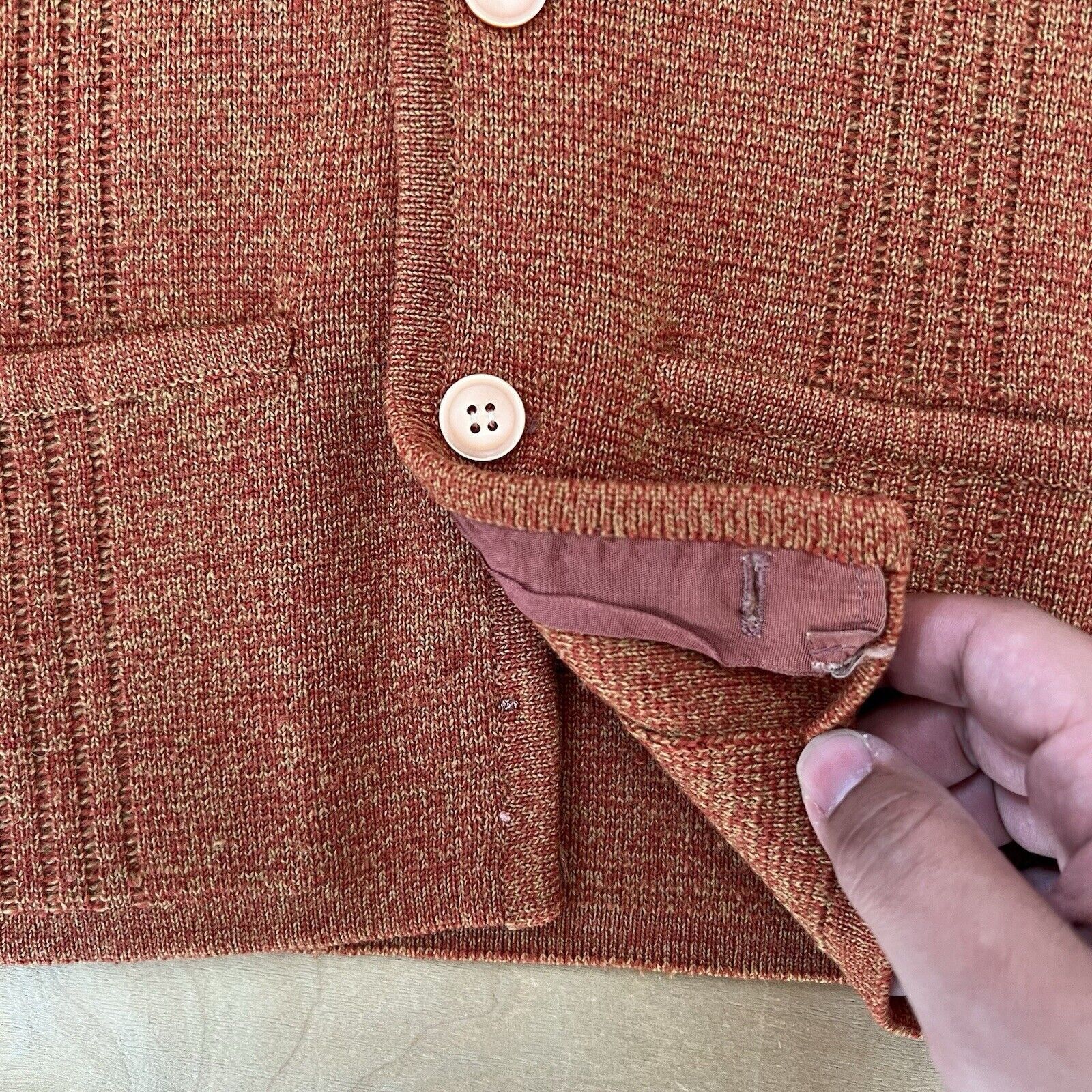 Vintage Vintage Snow Cardigan 34 Orange Wool Sweater 60s Size S / US 4 / IT 40 - 6 Thumbnail