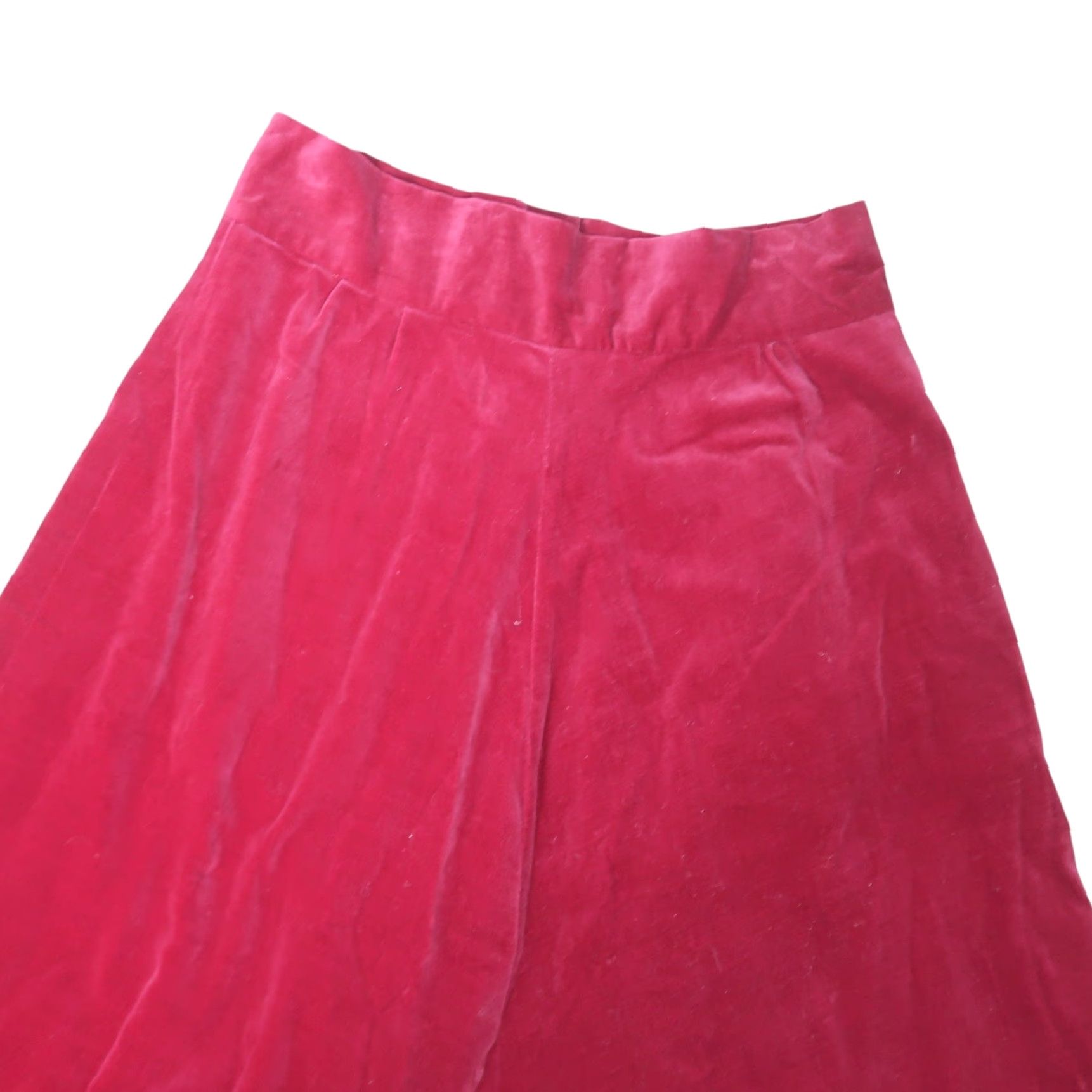 Vintage VINTAGE Red High-Waisted Velvet A-Line Midi Skirt 28" Adult Women Regular M Burgundy? Size 32" / US 10 / IT 46 - 2 Thumbnail