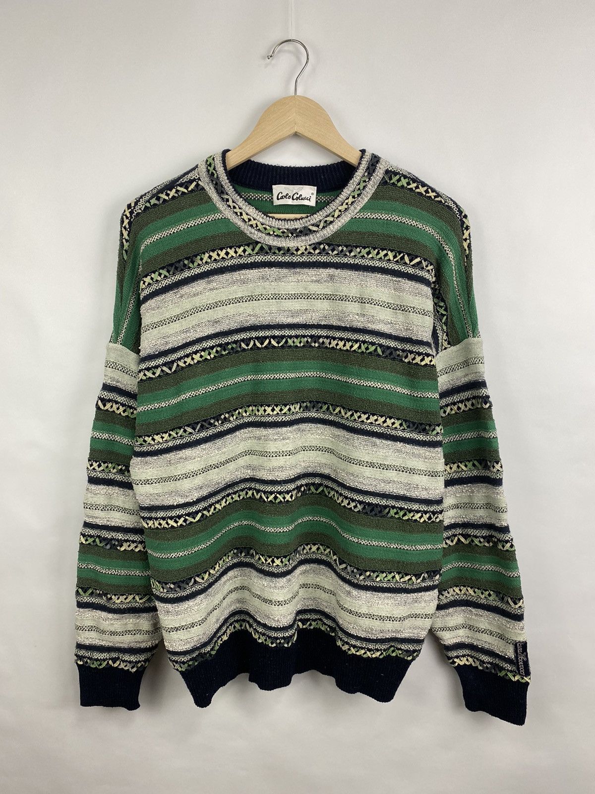 Carlo Colucci 🇺🇸 Vintage 90s Carlo Colucci Coogi Style Sweater Kapital styl Size US L / EU 52-54 / 3 - 3 Thumbnail