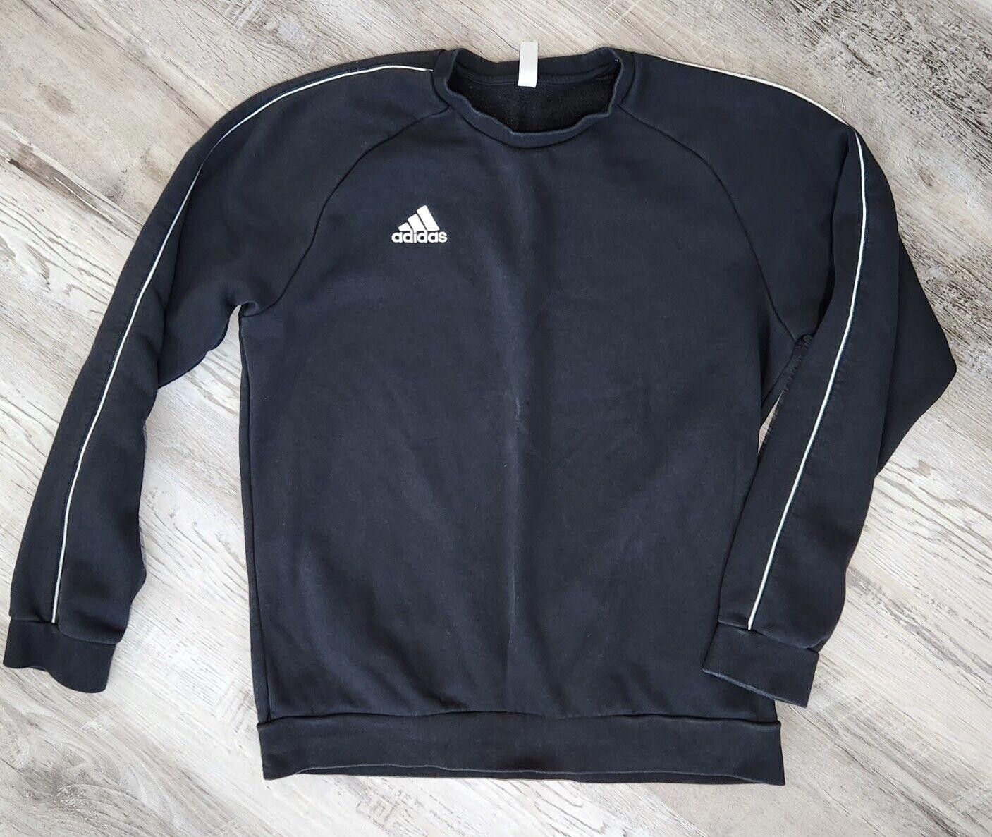 Adidas Adidas Crew Neck Sweatshirt Large Black Vintage 90s Faded Size US 34 / EU 50 - 1 Thumbnail