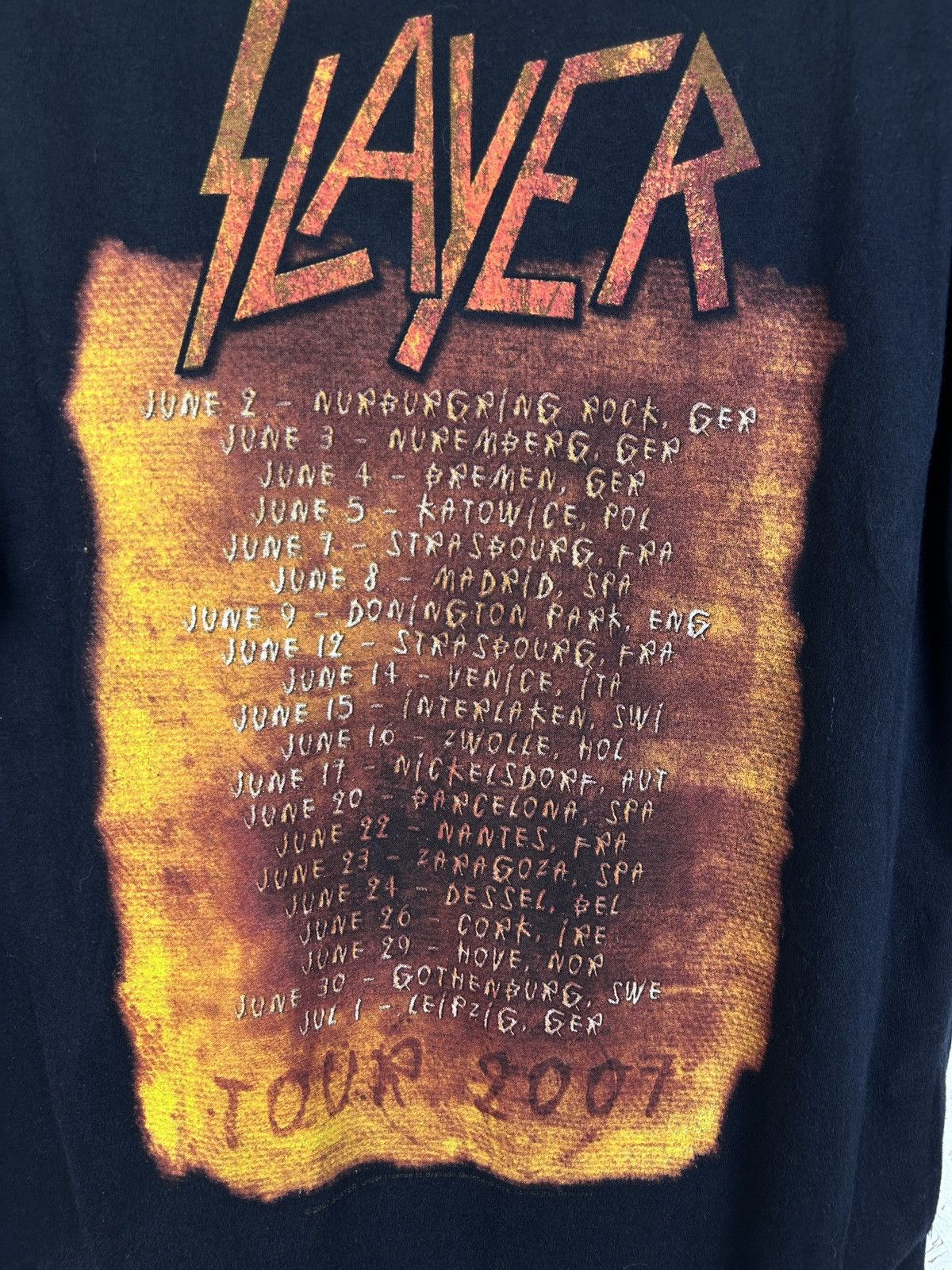 Band Tees Vintage 2007 Slayer European Tour Skull Satan T-Shirt Size US M / EU 48-50 / 2 - 5 Thumbnail