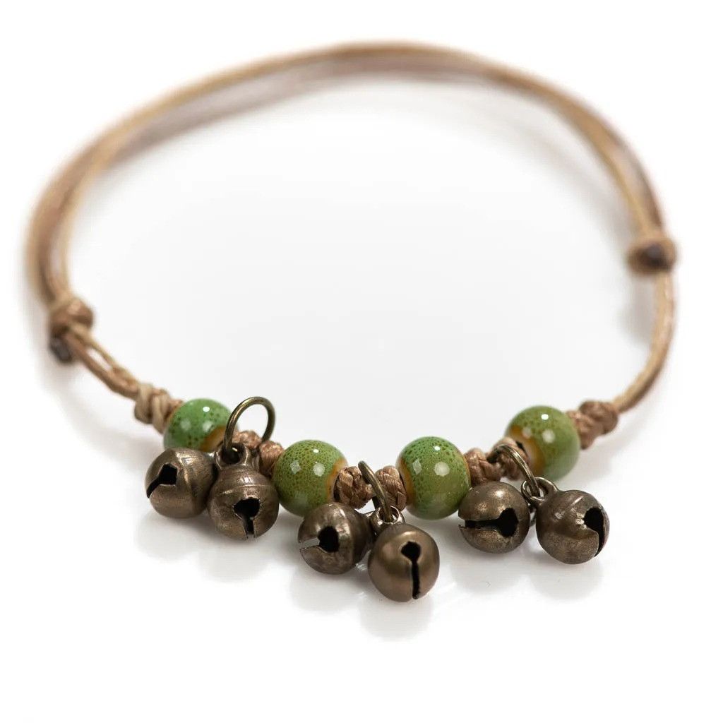 Handmade Small Bell Retro Ceramic Bracelet Handmade Jewelry Gift Size ONE SIZE - 1 Preview