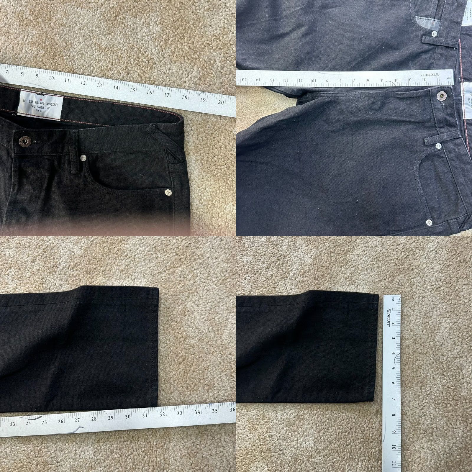 Paul Smith Paul Smith Jeans Button Fly 34x32 Slim Straight Black Denim Mens Regular Jeans Size US 34 / EU 50 - 9 Thumbnail