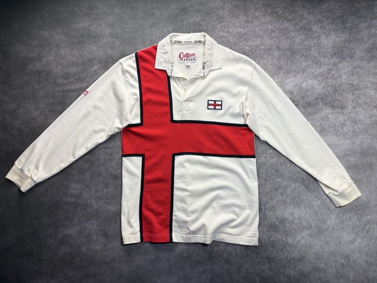 Cotton Traders Vintage England Rugby Shirt St. George Cross Union Jack Flag Size US M / EU 48-50 / 2 - 12 Thumbnail
