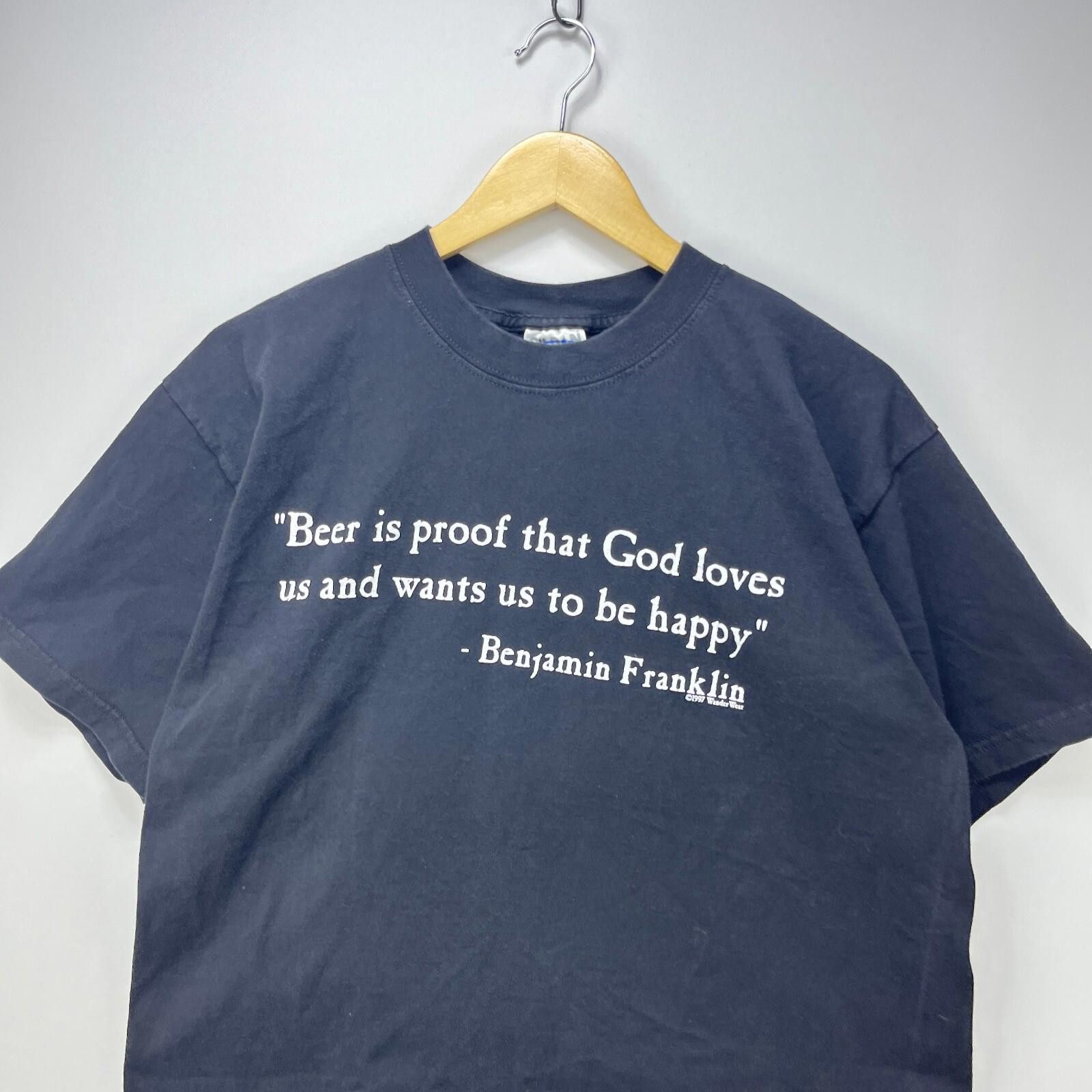 Vintage Vintage '90s Benjamin Franklin Beer Humor T-Shirt Large Size US L / EU 52-54 / 3 - 3 Thumbnail