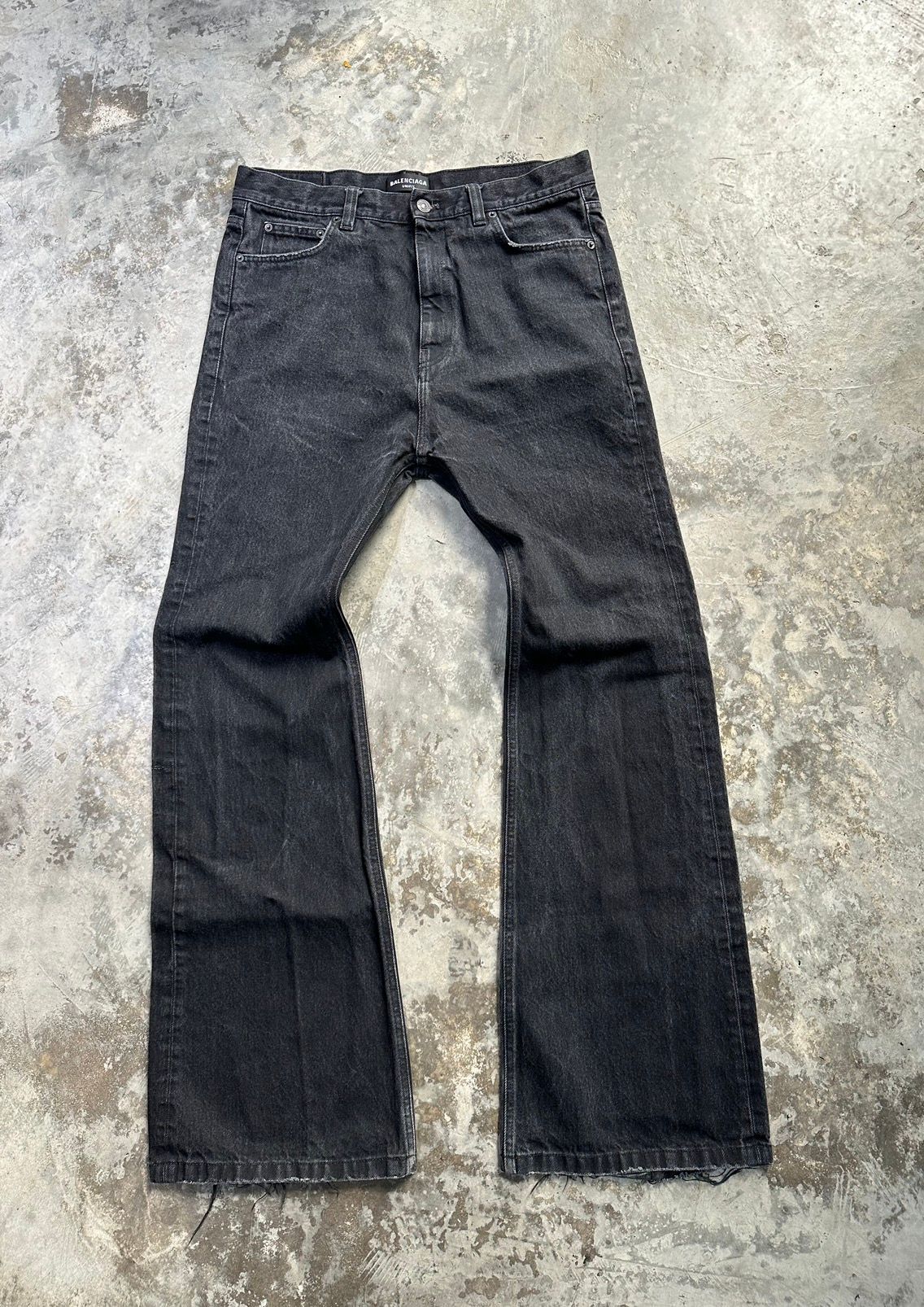 Pre-owned Balenciaga Jeans Flared Unifit Size M In Black