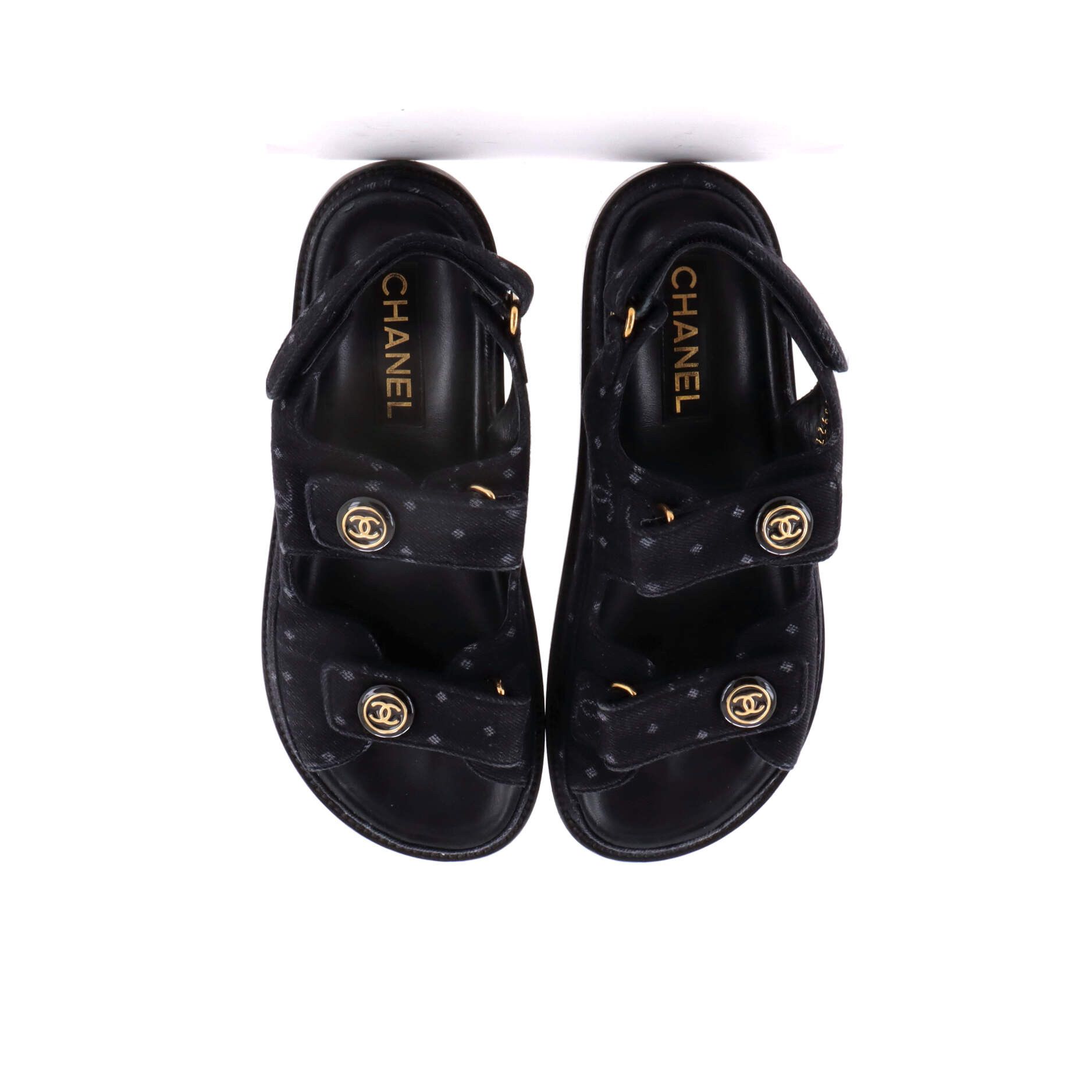 Chanel Women's velcro dad sandals printed denim Size ONE SIZE - 1 Thumbnail