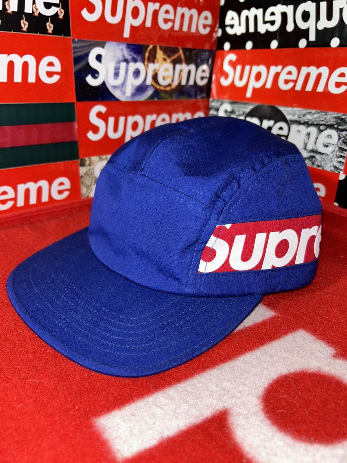 Supreme Side Panel Camp Cap Royal FW18 NEW