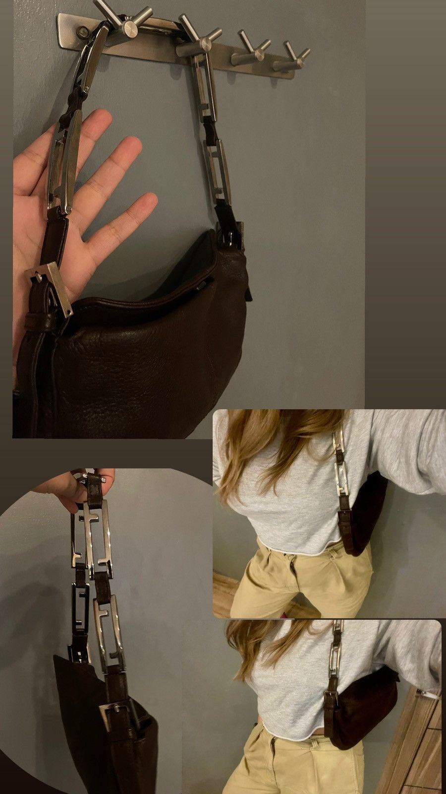 Fendi × Vintage Fendi Leather chain pochette Size ONE SIZE - 3 Thumbnail