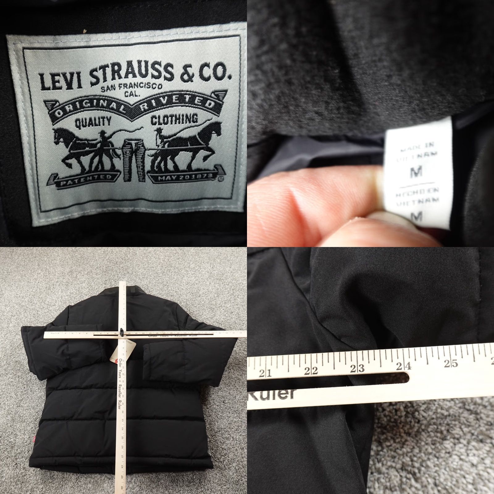 Levi's Levi's Jacket Mens M Black Quilted Puffer Coat Full Zip Insulated Windbreaker Size US M / EU 48-50 / 2 - 8 Thumbnail