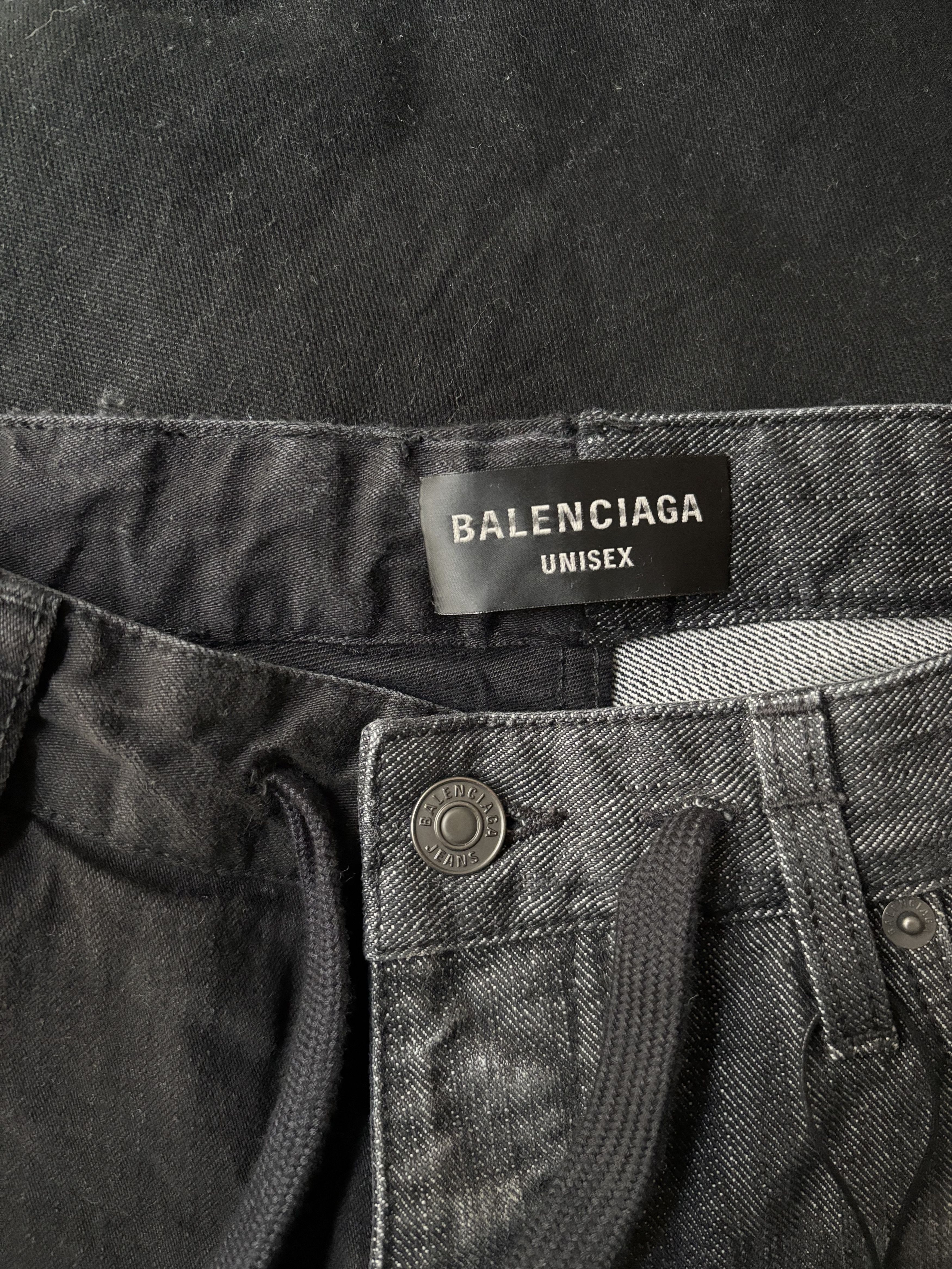Balenciaga Balenciaga Fifty-Fifty Destroyed Jeans in Black/Grey Size US 34 / EU 50 - 6 Thumbnail